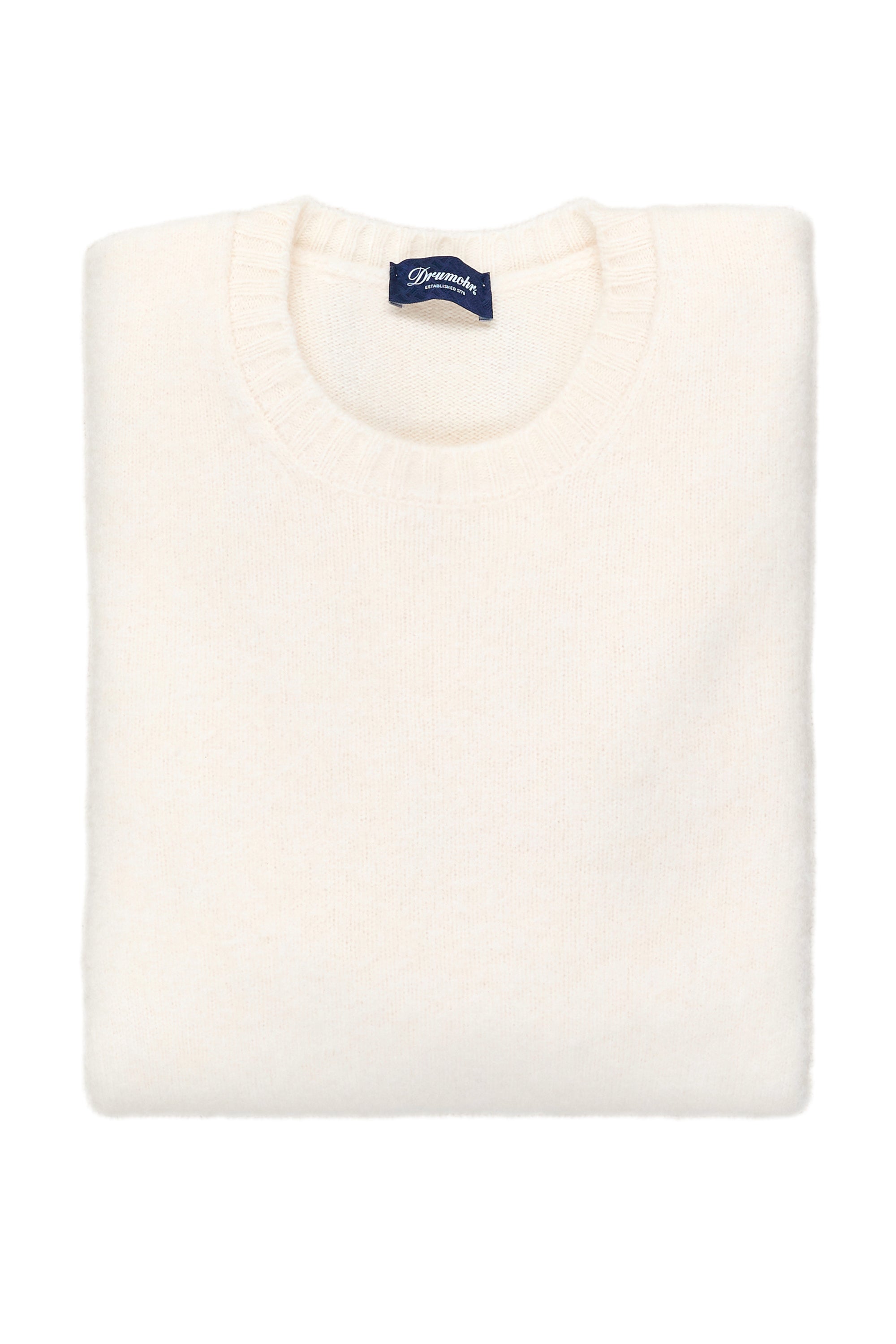 Drumohr Latte LS Lambswool Crewneck Sweater