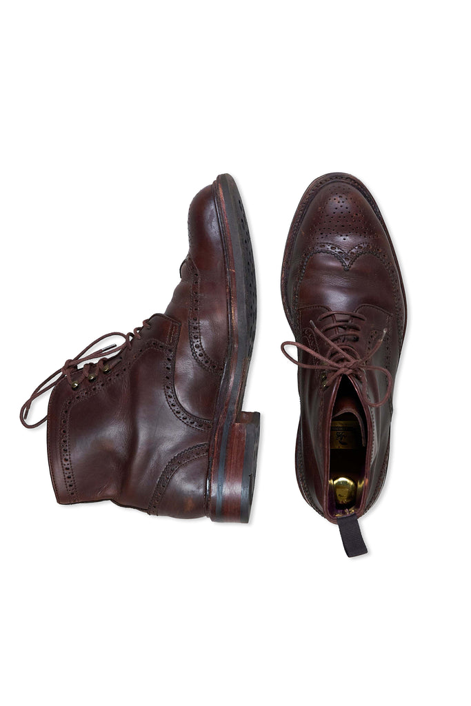 Carmina 80277 Dark Brown Chromexcel Wingtip Speedhooks Boots – Drop 93