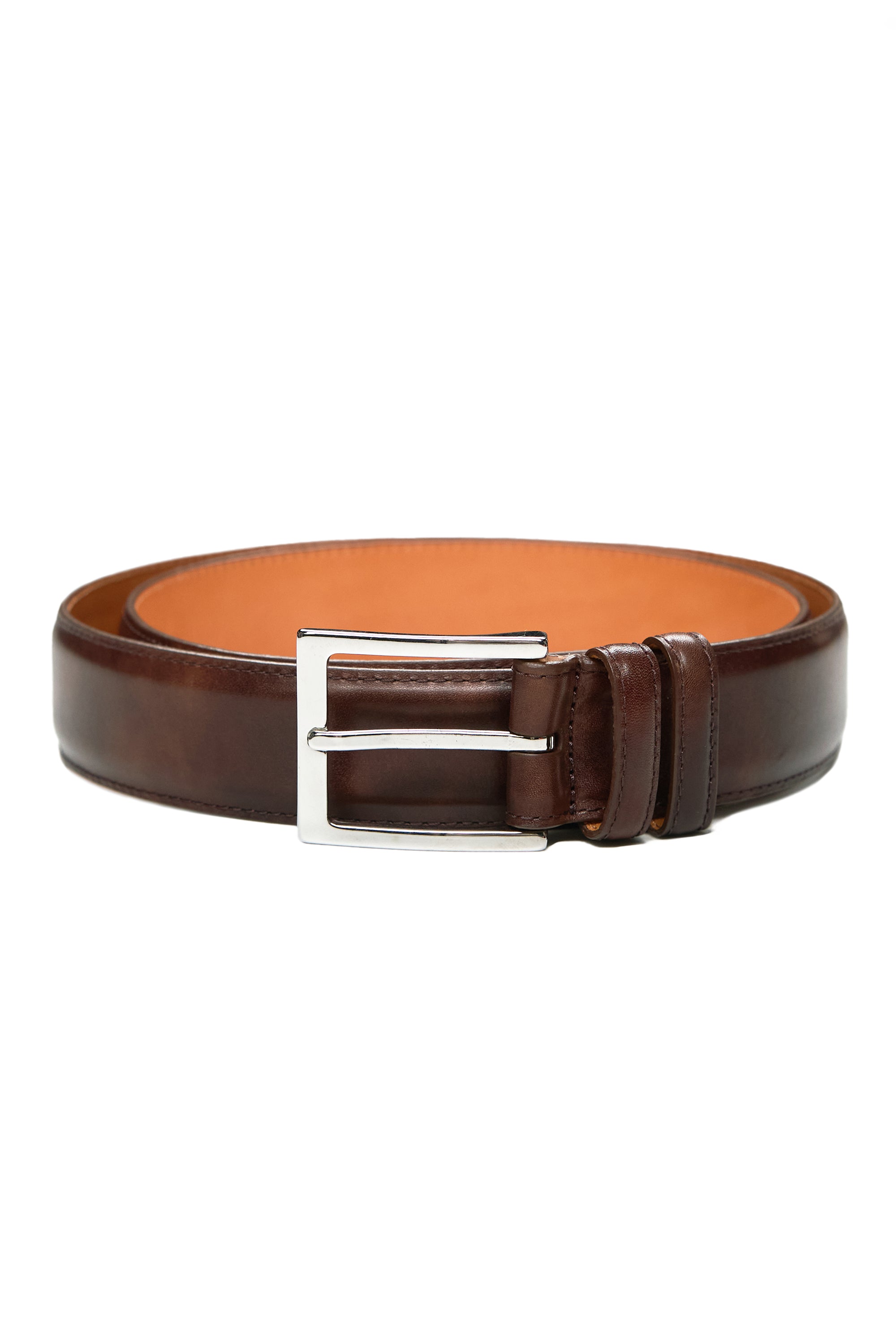 Carmina C02571-028 Dark Brown Museum Calf with Nickel Buckle Belt