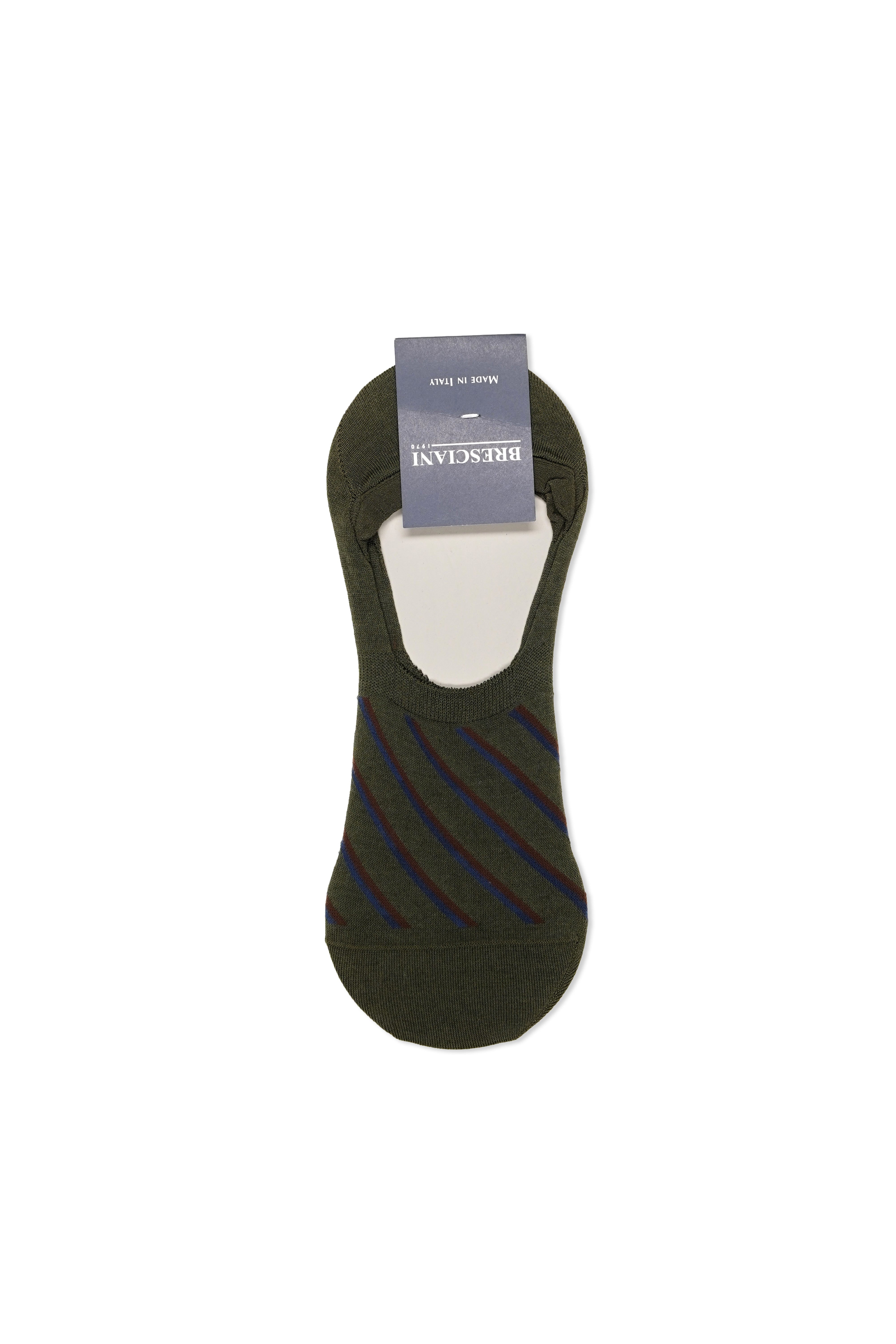 Bresciani MHE34RI1399XX Socks in Striped Block Cotton Ankle Length - 003-Militare-Bluette-Moro