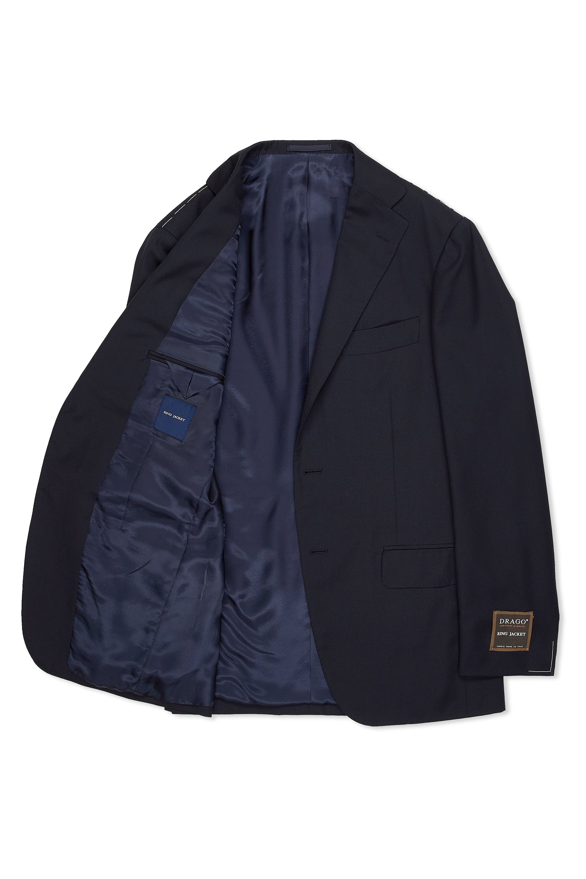 Ring Jacket 184OL Navy Herringbone Wool Suit
