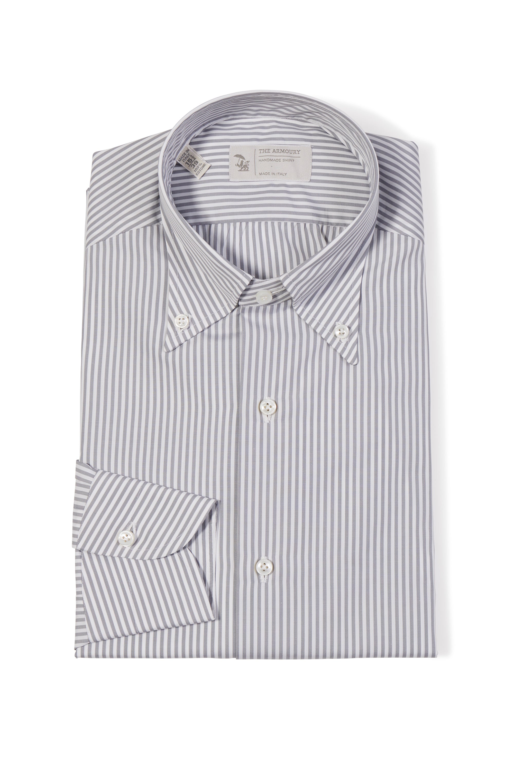 The Armoury Savoy Grey Stripe Button Down Cotton Shirt