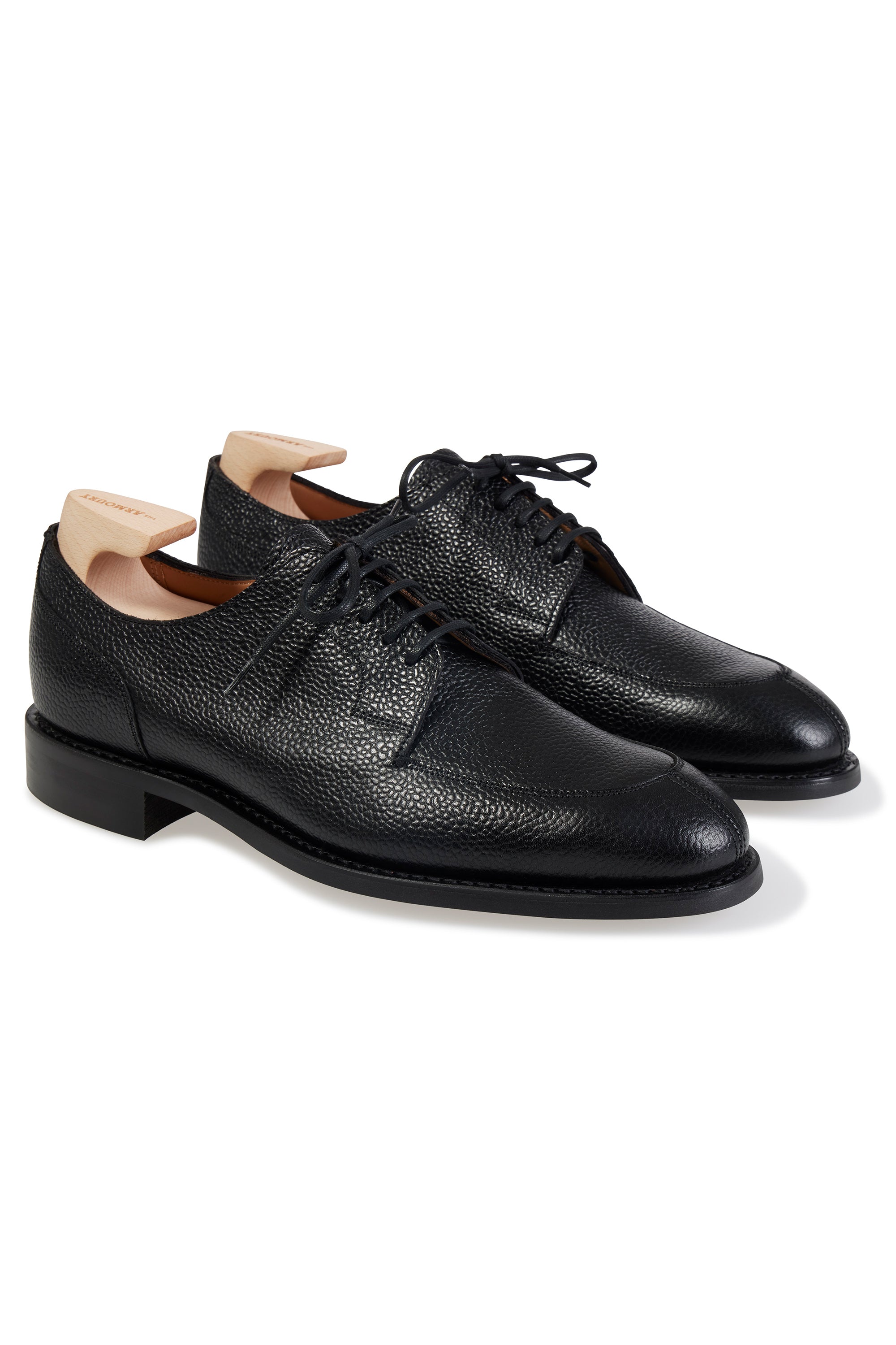 The Armoury FS5 Gilman Black Grained Leather Split Toe Derby Shoes *factory seconds*
