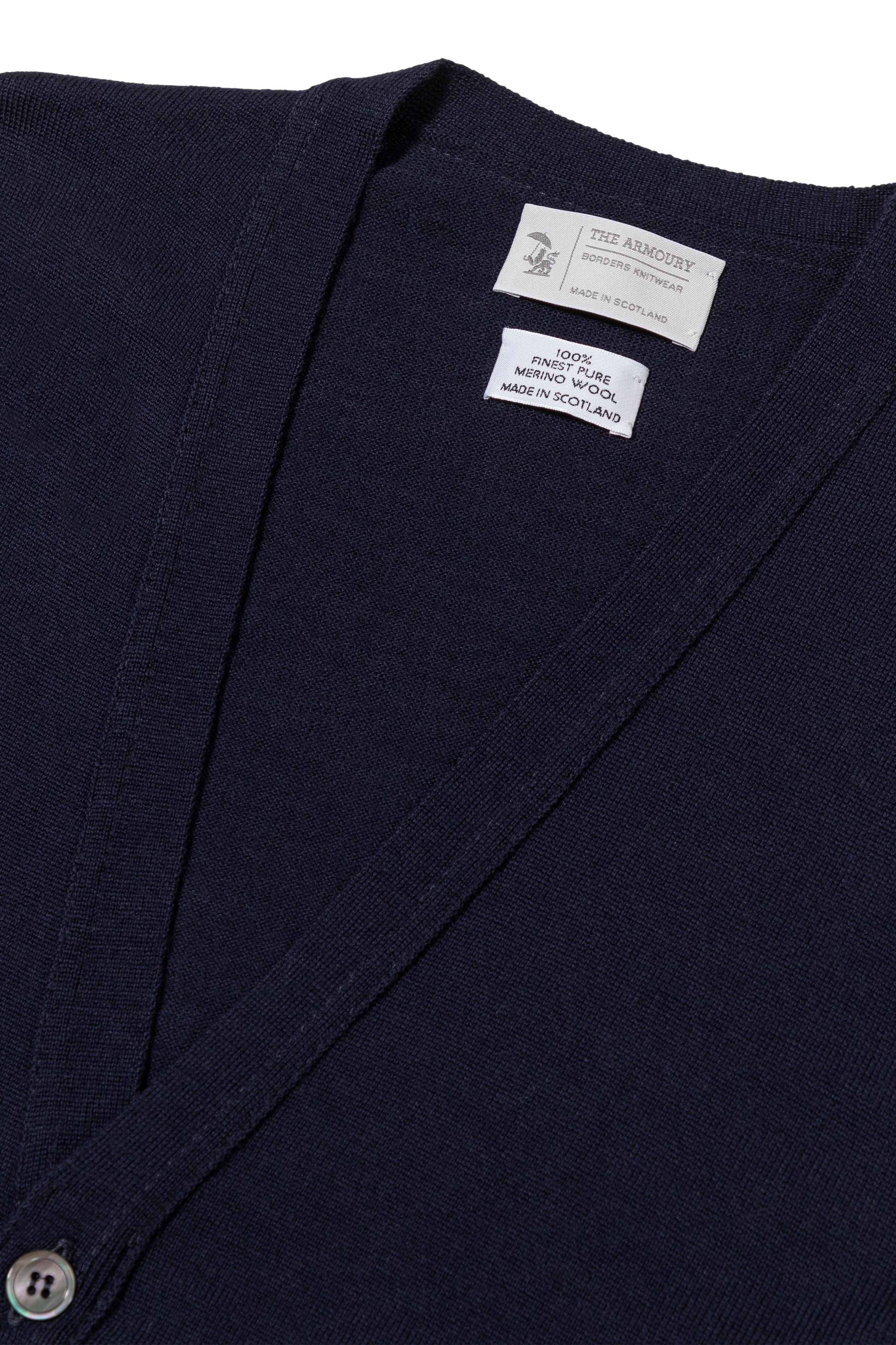 The Armoury Navy Merino Long Sleeve Cardigan