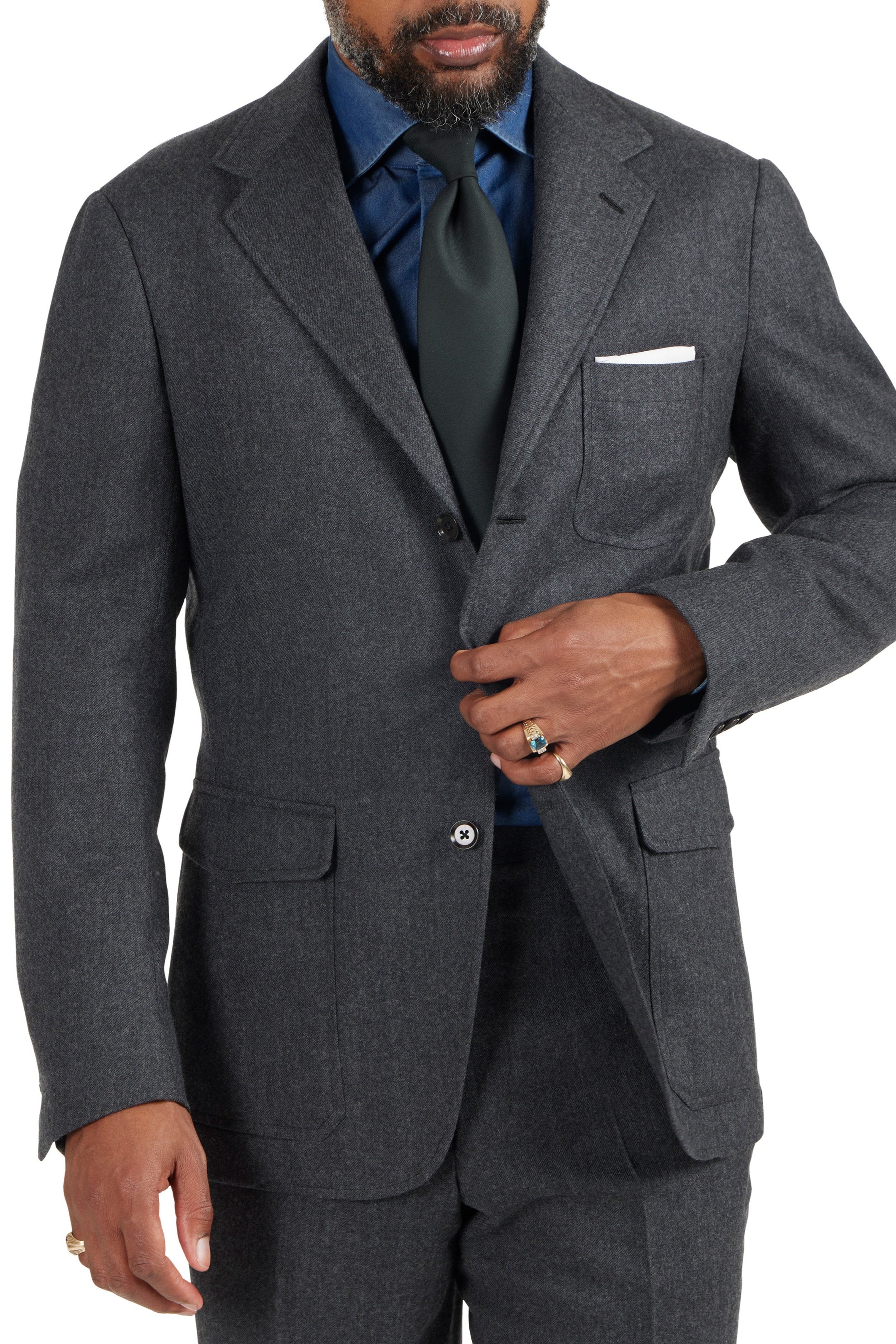 The Armoury Model 11A Charcoal RE023F31B Flannel Suit