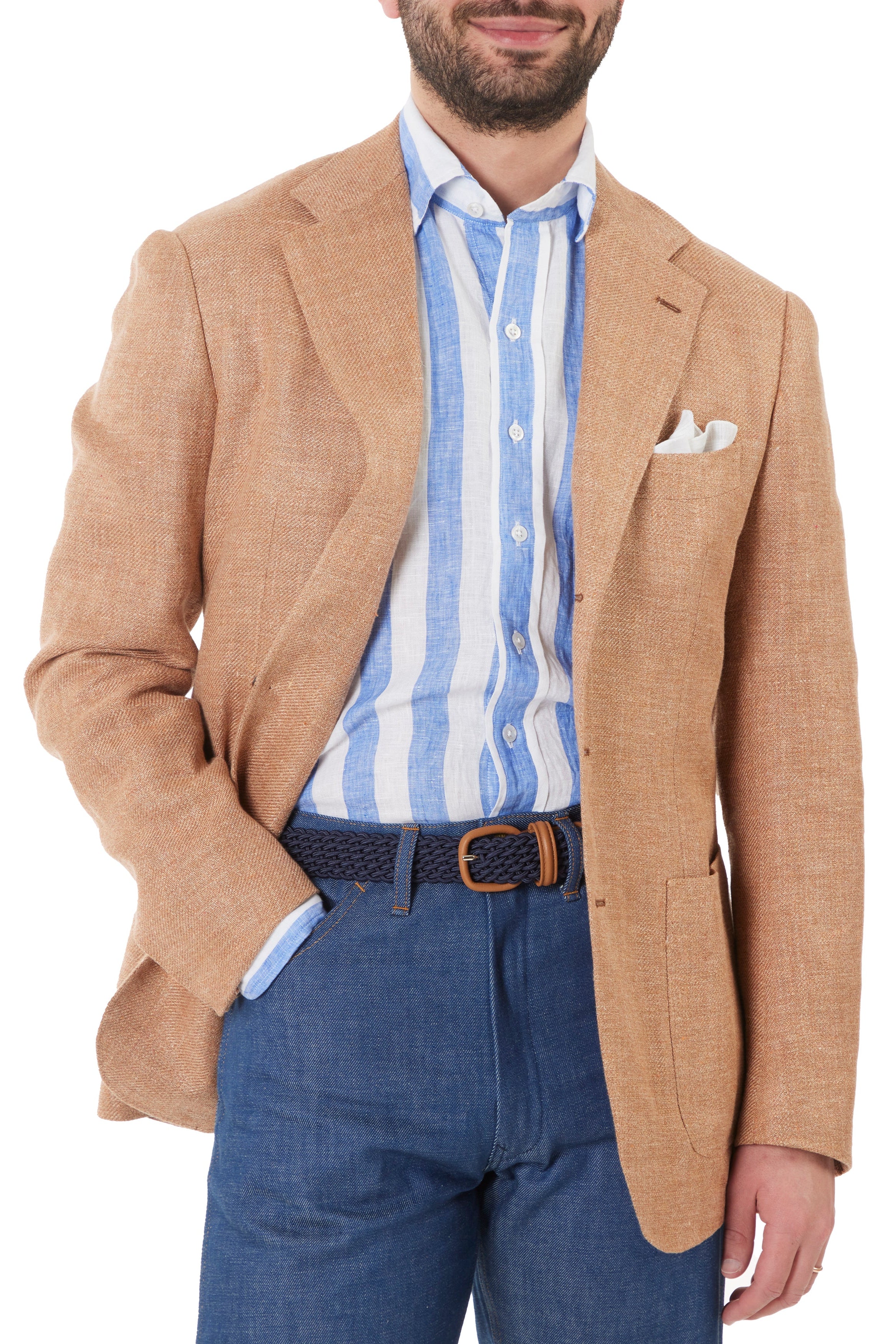The Armoury Model 3 Orange Linen Silk Cotton Sport Coat