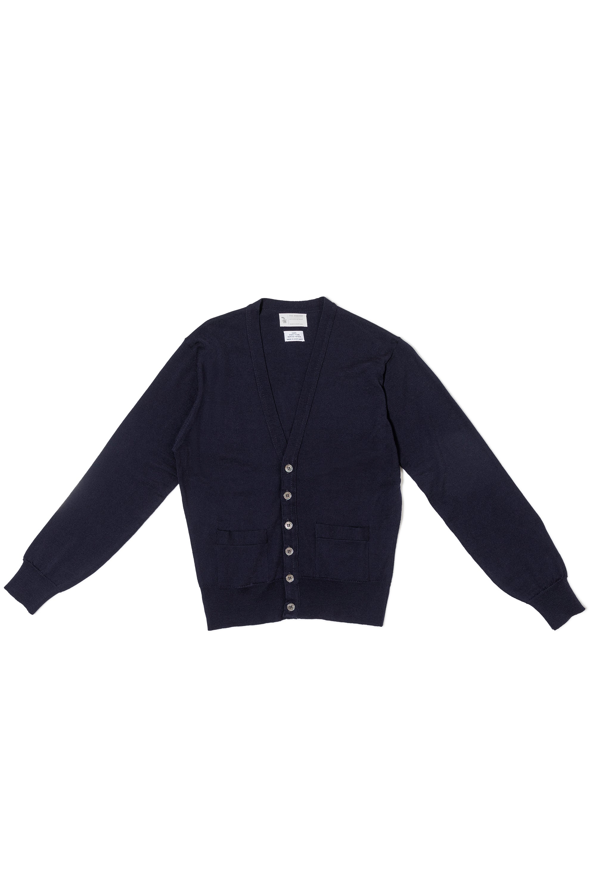 The Armoury Navy Merino Long Sleeve Cardigan