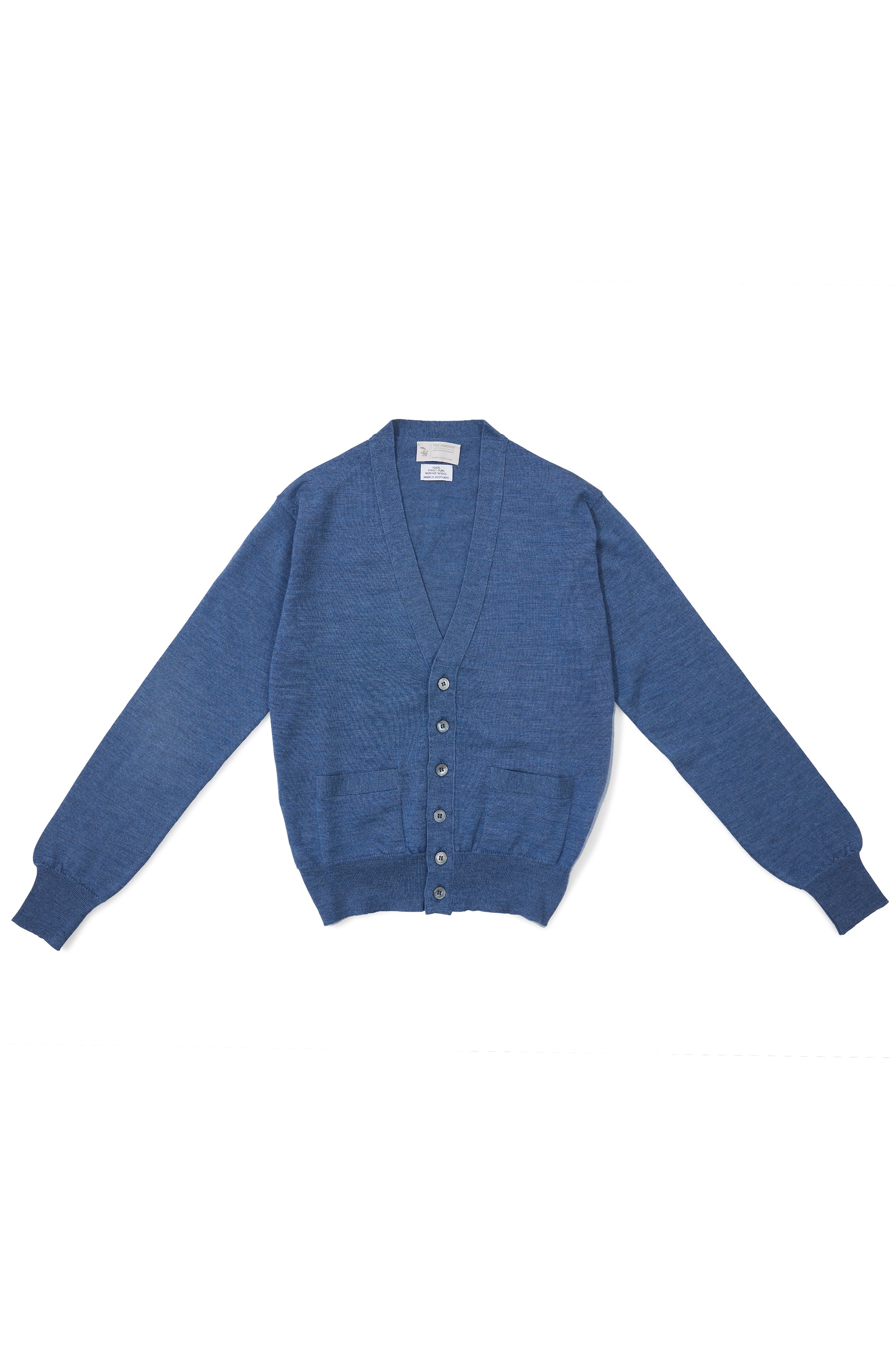 The Armoury Slate Blue Merino Long Sleeve Cardigan