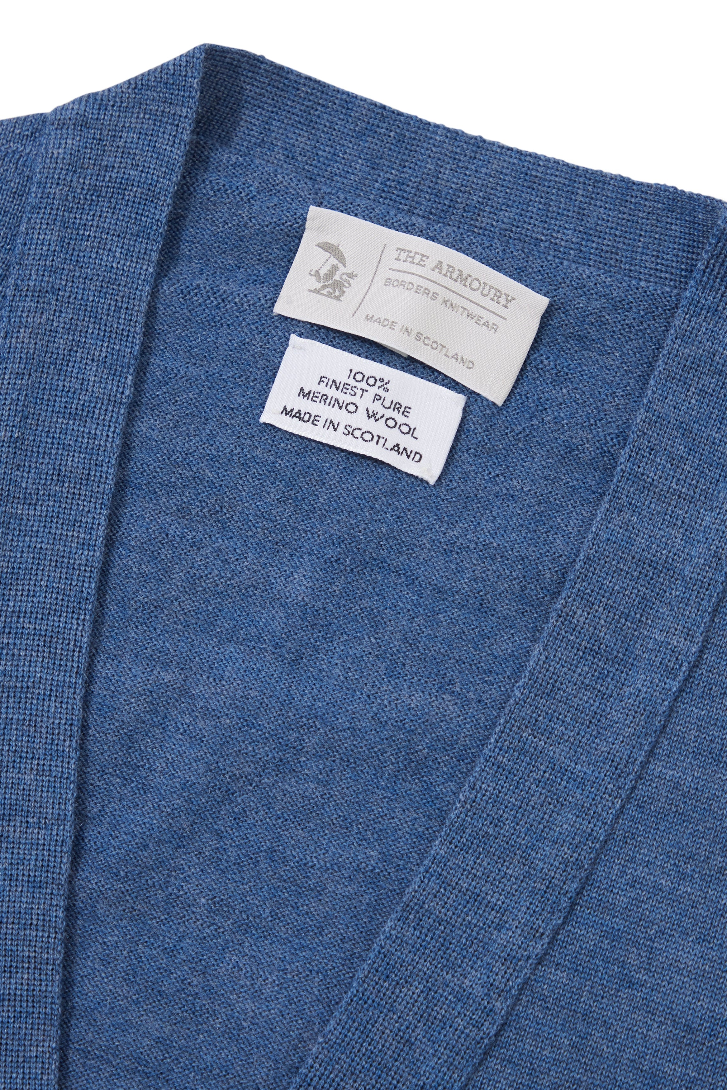 The Armoury Slate Blue Merino Long Sleeve Cardigan