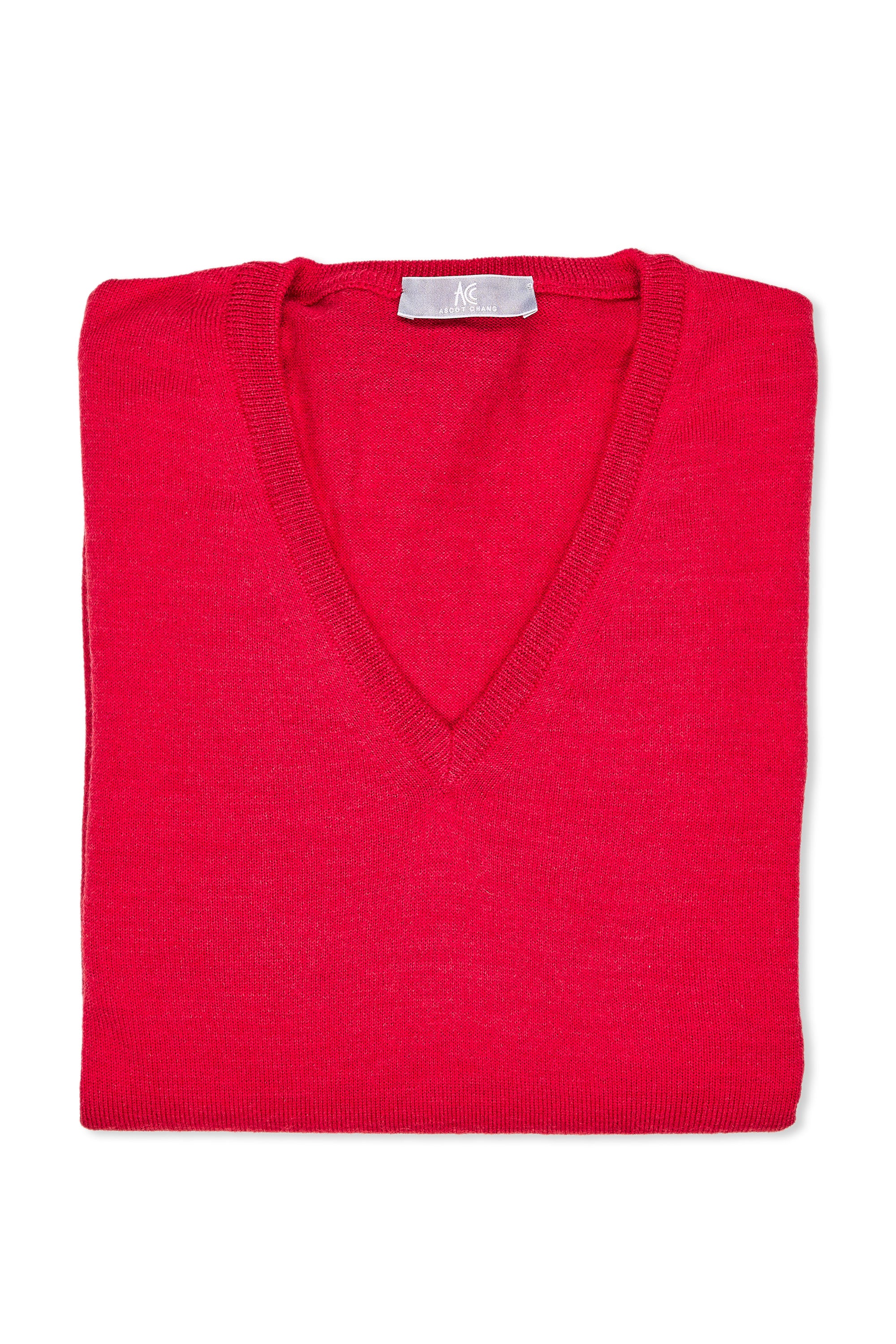 Ascot Chang Pink Extra-Fine Merino Wool V-Neck Sweater