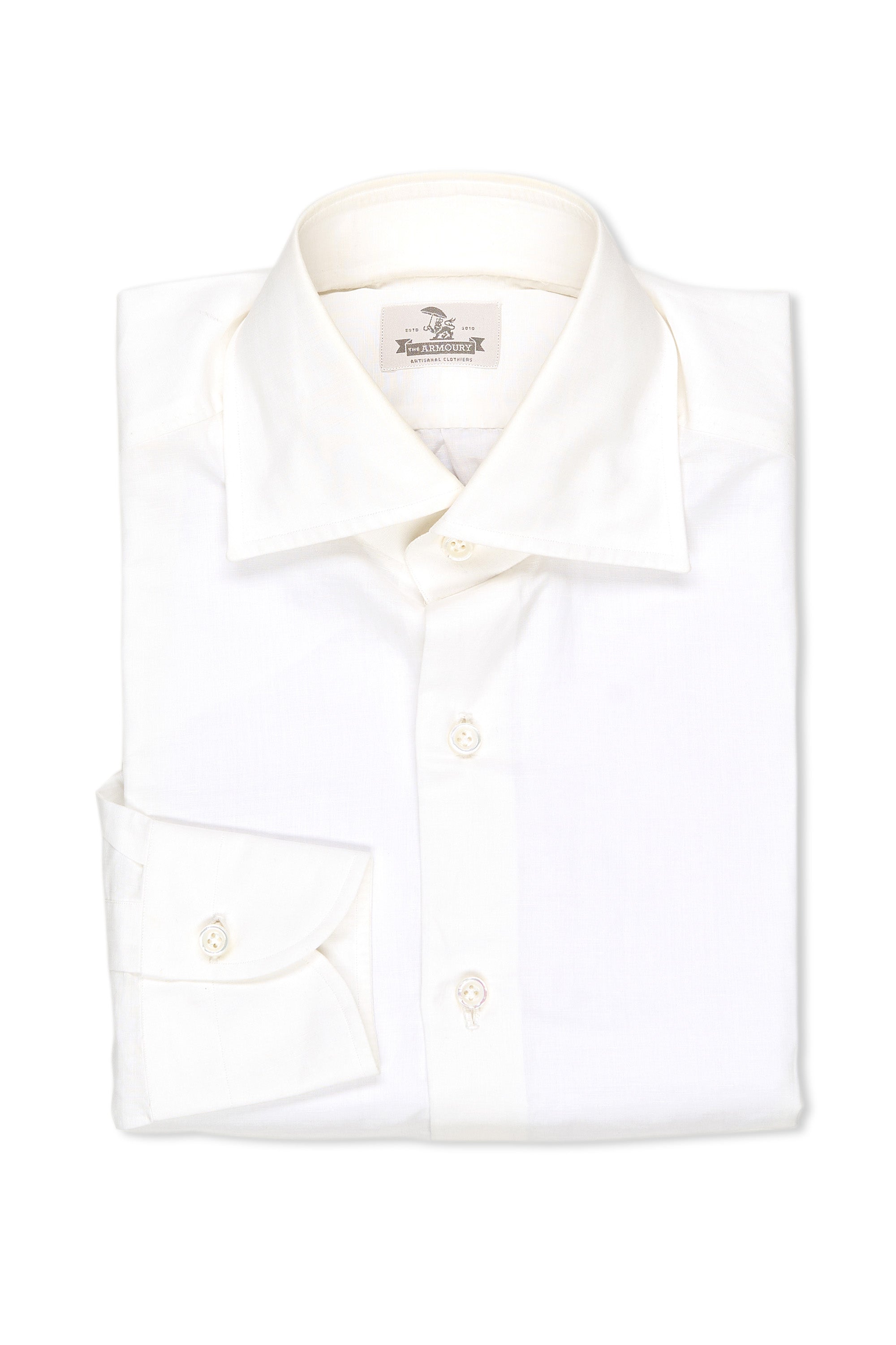 The Armoury 40458-1A White Cotton/Linen DJA Spread Collar Shirt *new with defect*