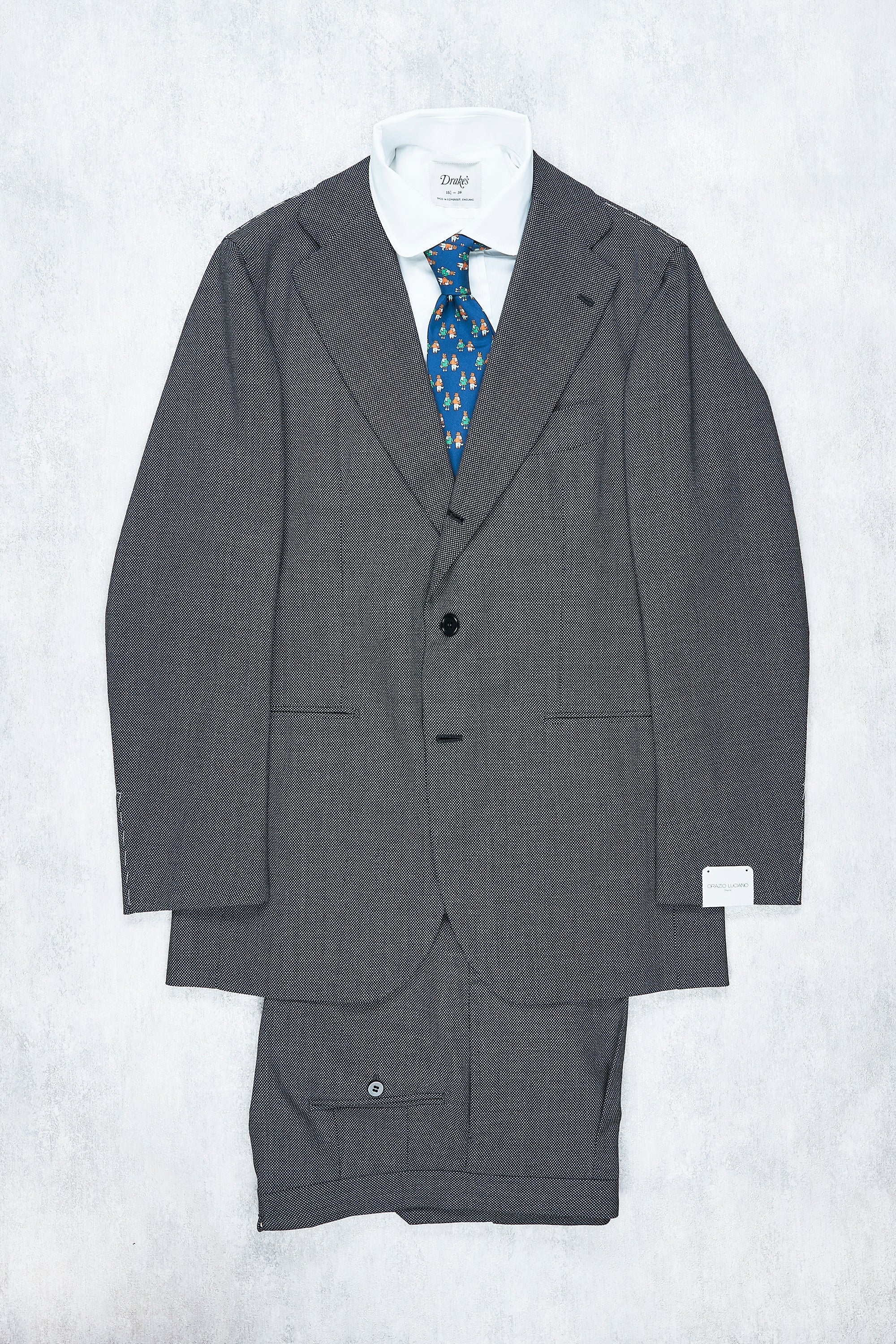 Orazio Luciano Grey Wool Birdseye Suit