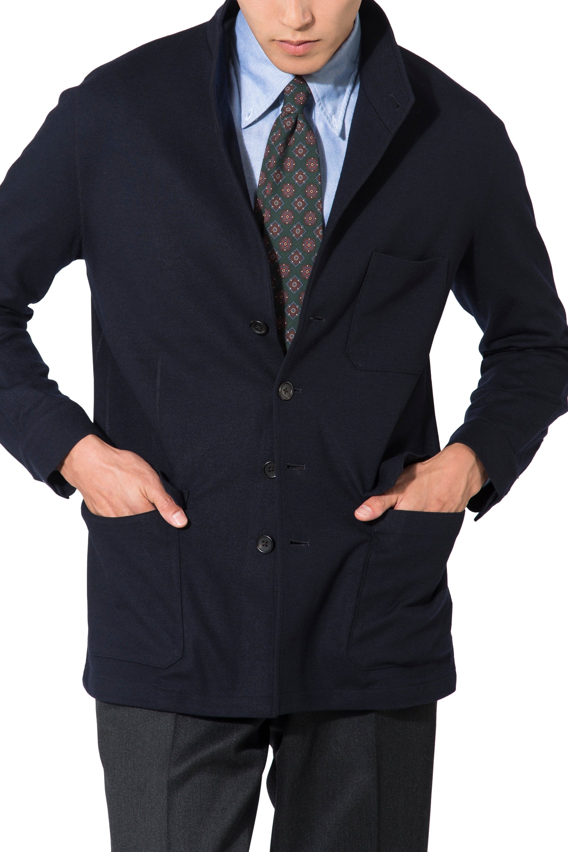 The Armoury Navy Wool City Hunter Jacket