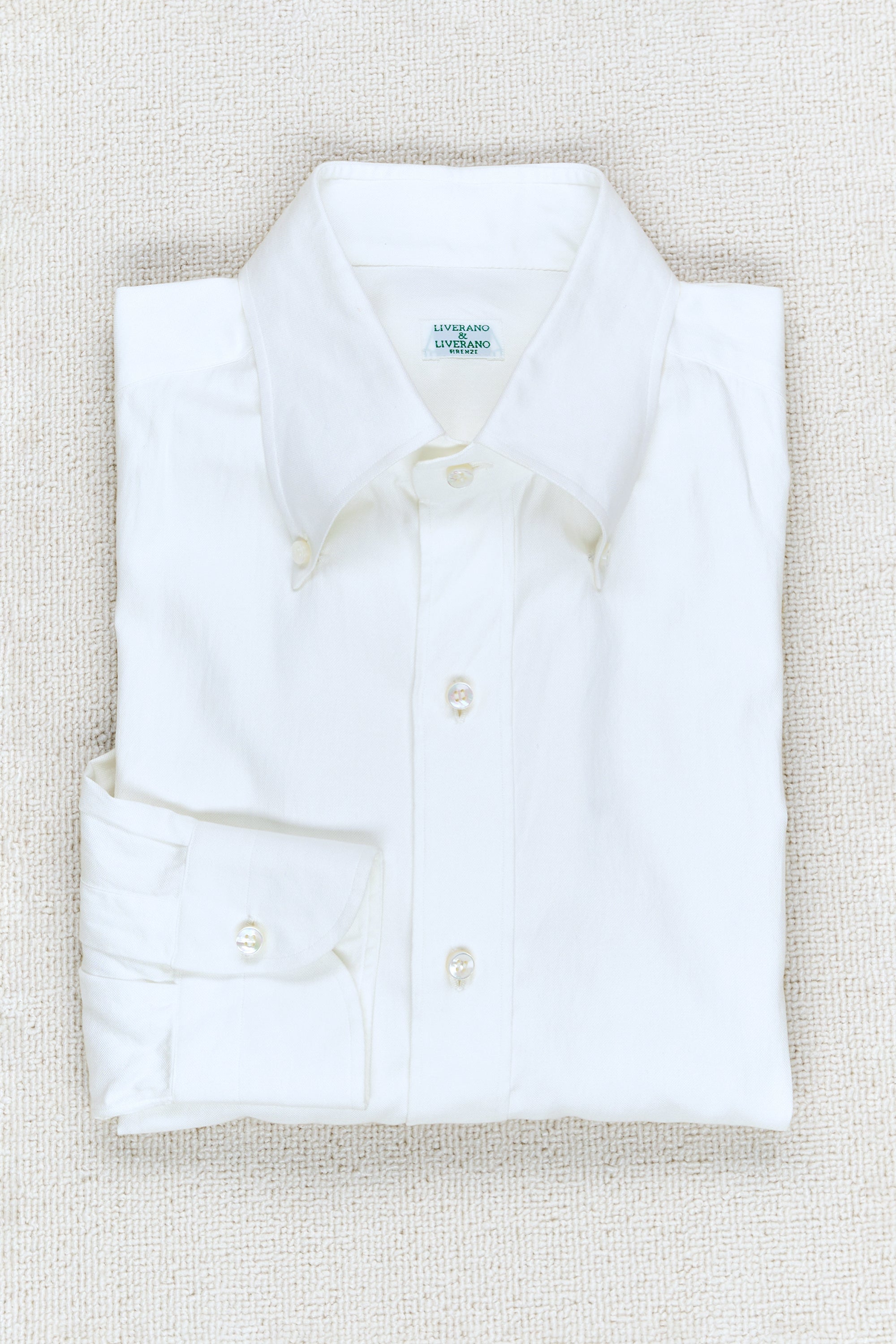 Liverano & Liverano AURORA White Cotton Button Down Shirt *sample*