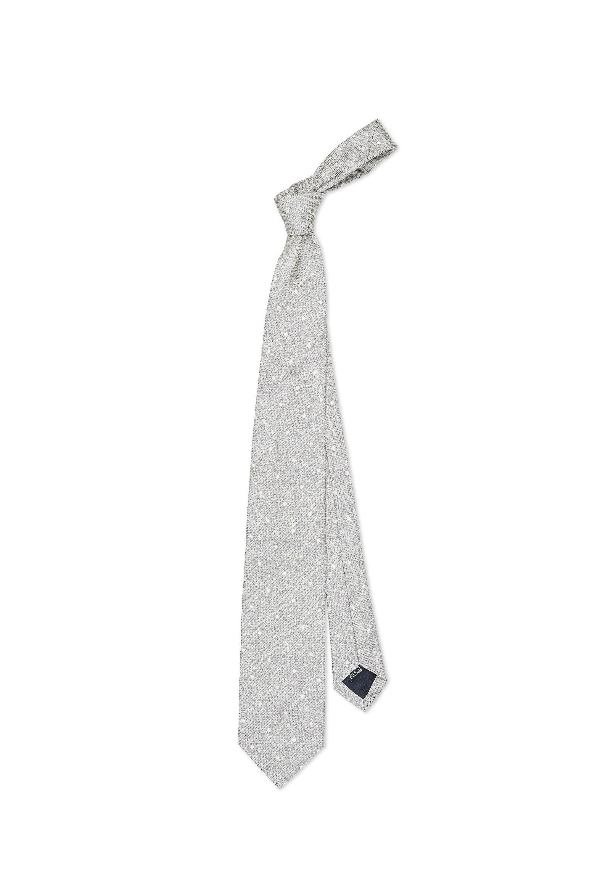 Drake's Silver Polka Silk Tie