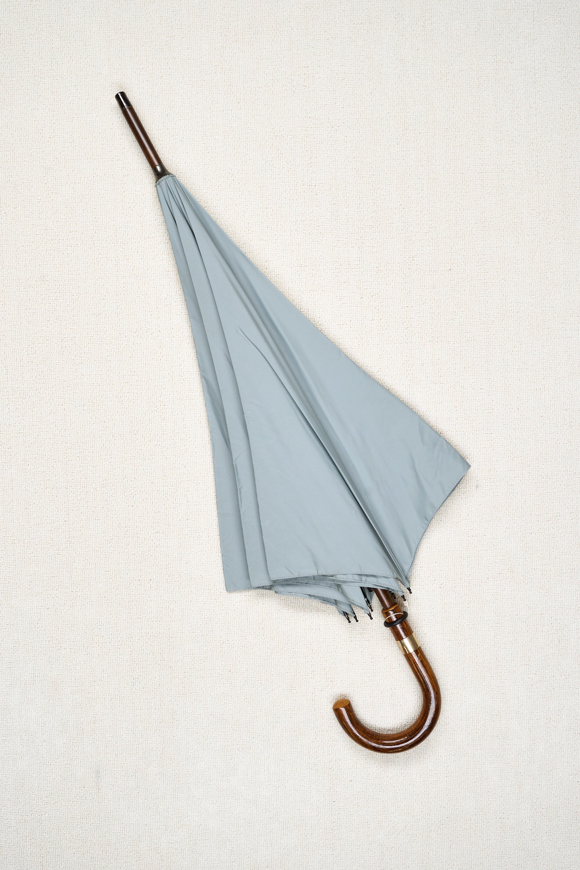 Fox Umbrellas Light Grey GS5GC Calma Handle Rolled Gold Collar Umbrella *sample*