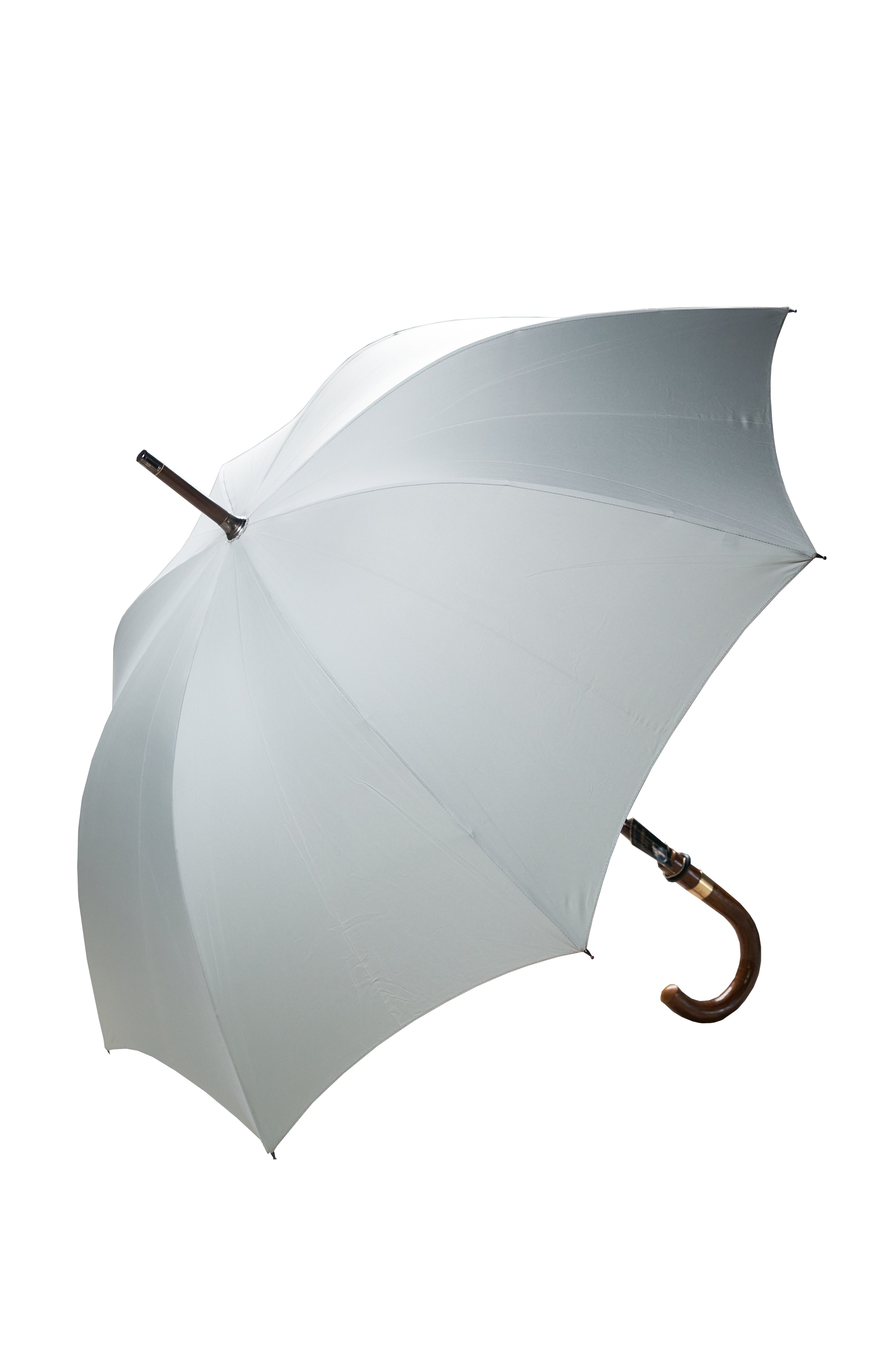 Fox Umbrellas Light Grey GS5GC Calma Handle Rolled Gold Collar Umbrella *sample*