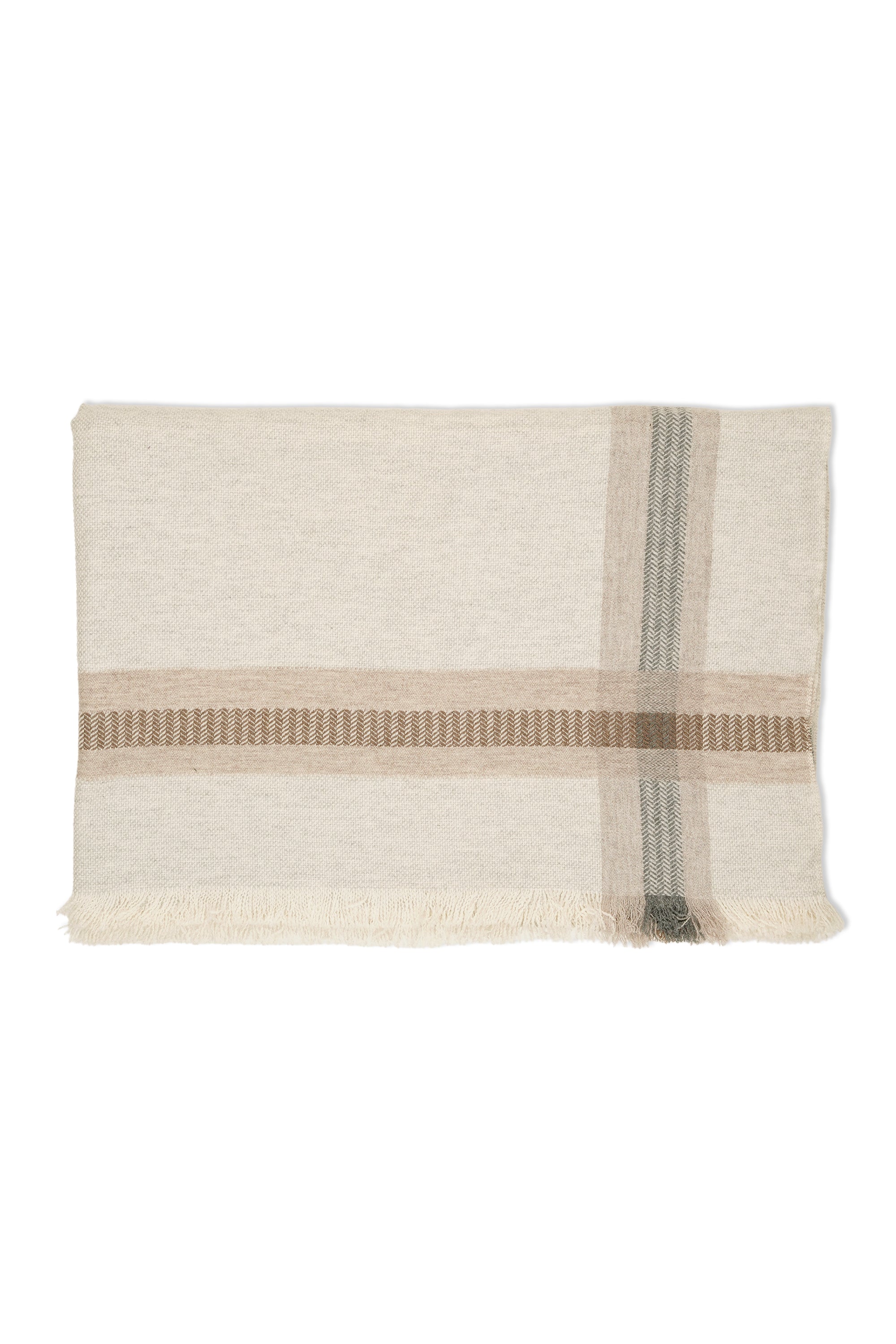 Andrea's Grey/Cream Plaid Resca Cashmere Throw *Sample*