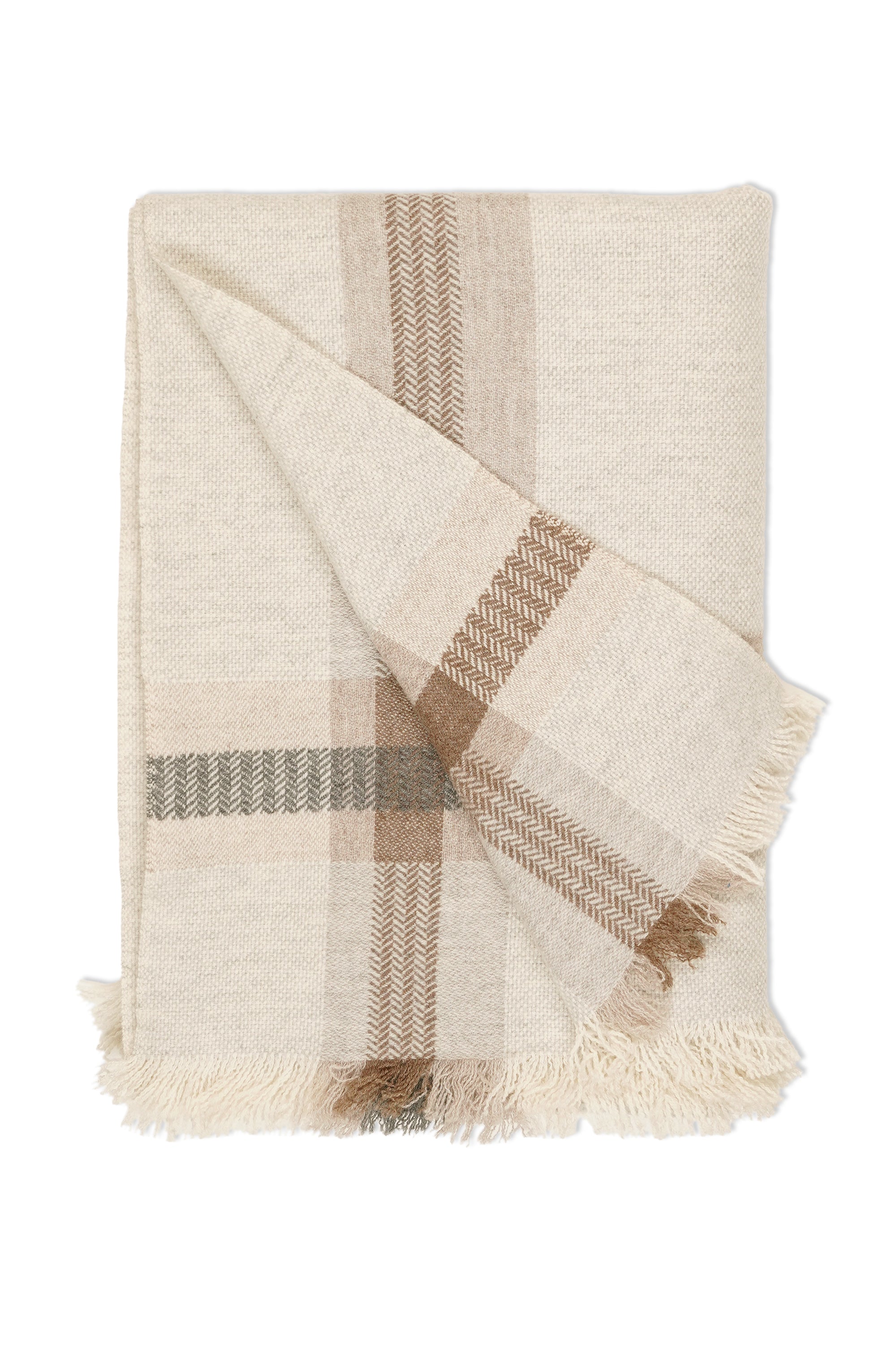 Resca Pattern Andrea's Grey/Cream Plaid Resca Cashmere Throw *Sample* – Drop 93