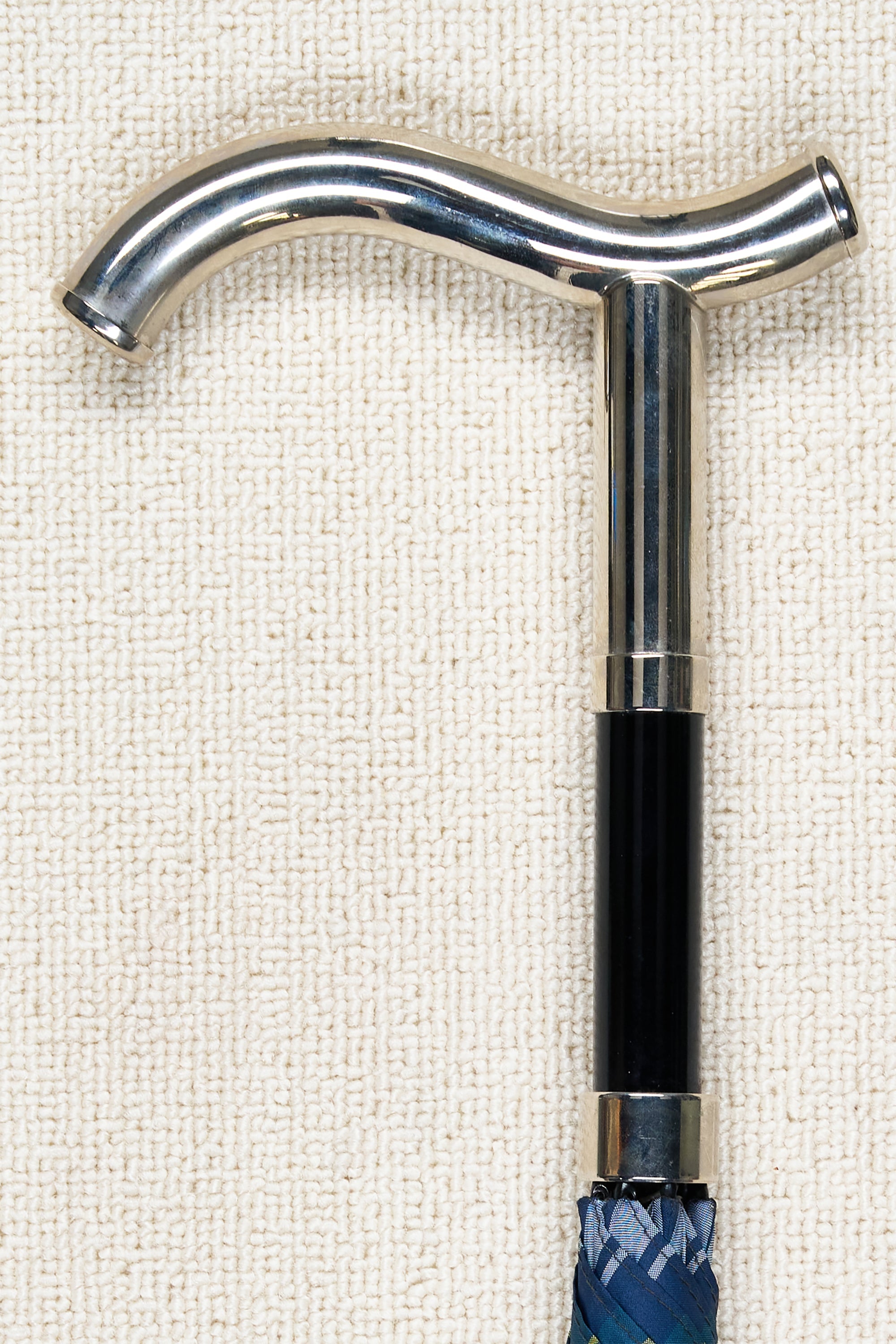 Fox Umbrellas Dress Gordon GT27 Nickel Finish Crutch Handle T/C Umbrella *sample*