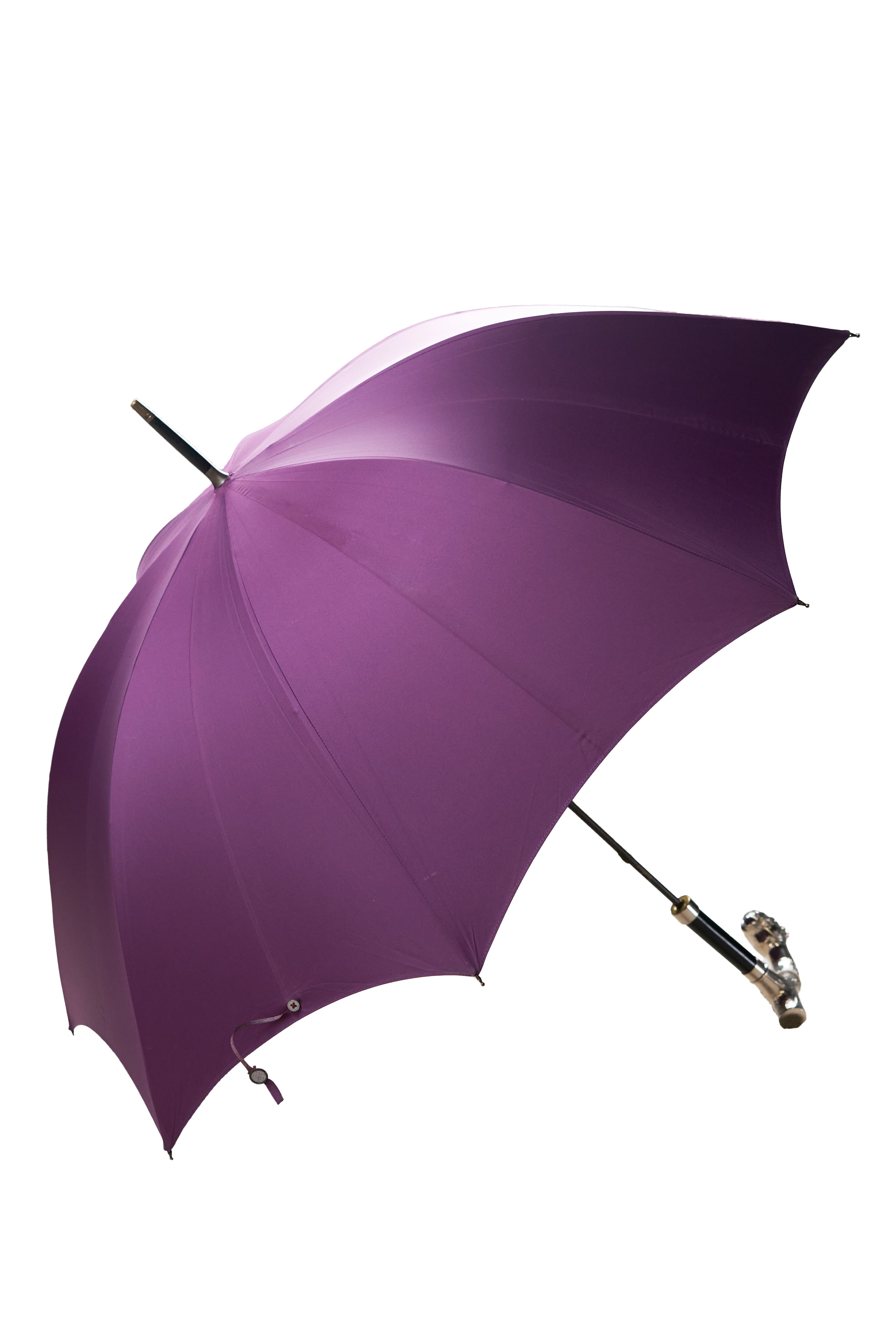 Fox Umbrellas Aubergene GT29 Nickel Finish Bulldog Handle T/C Umbrella *sample*