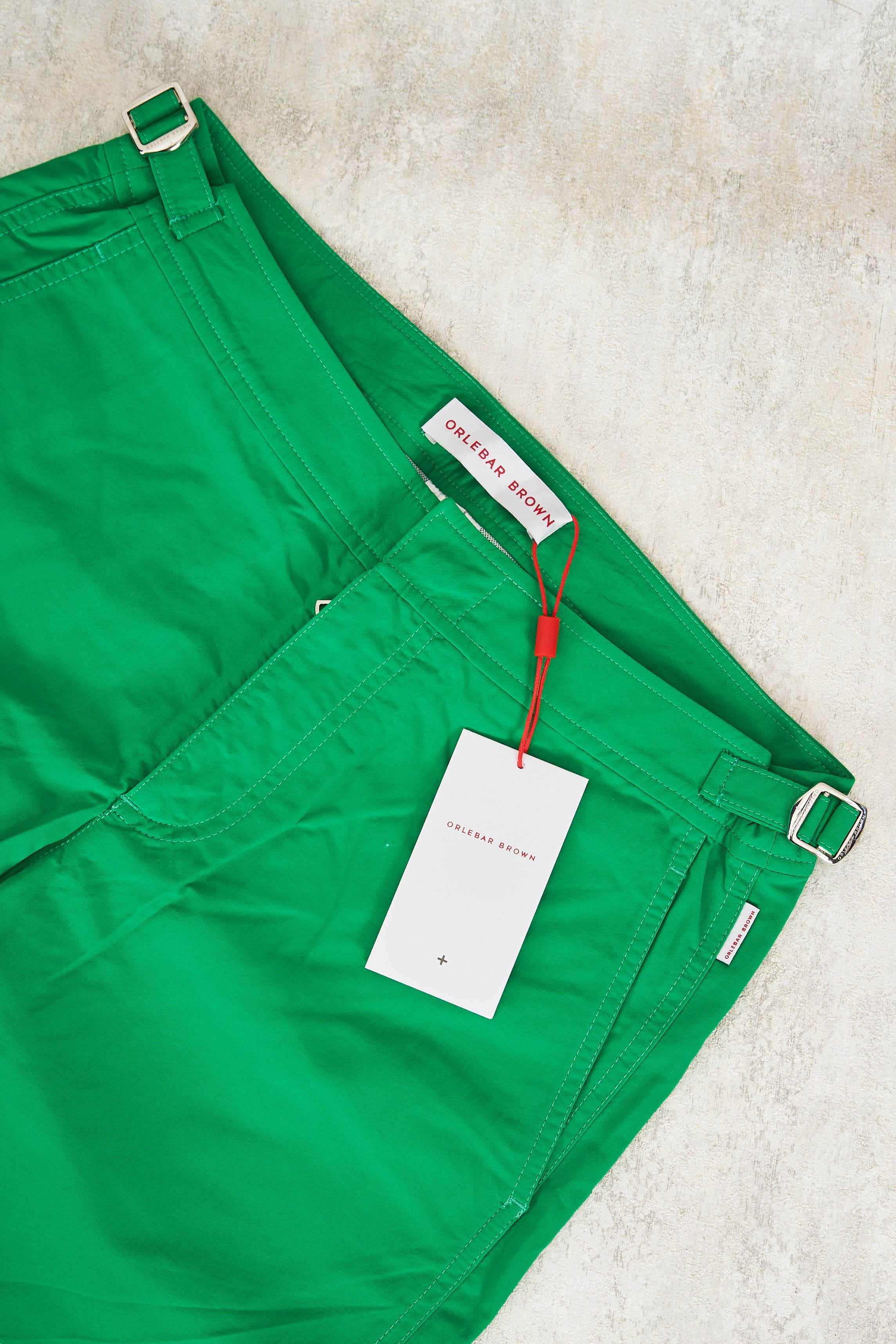 Orlebar Brown Lime Green Mid Length Amazon Swim Shorts