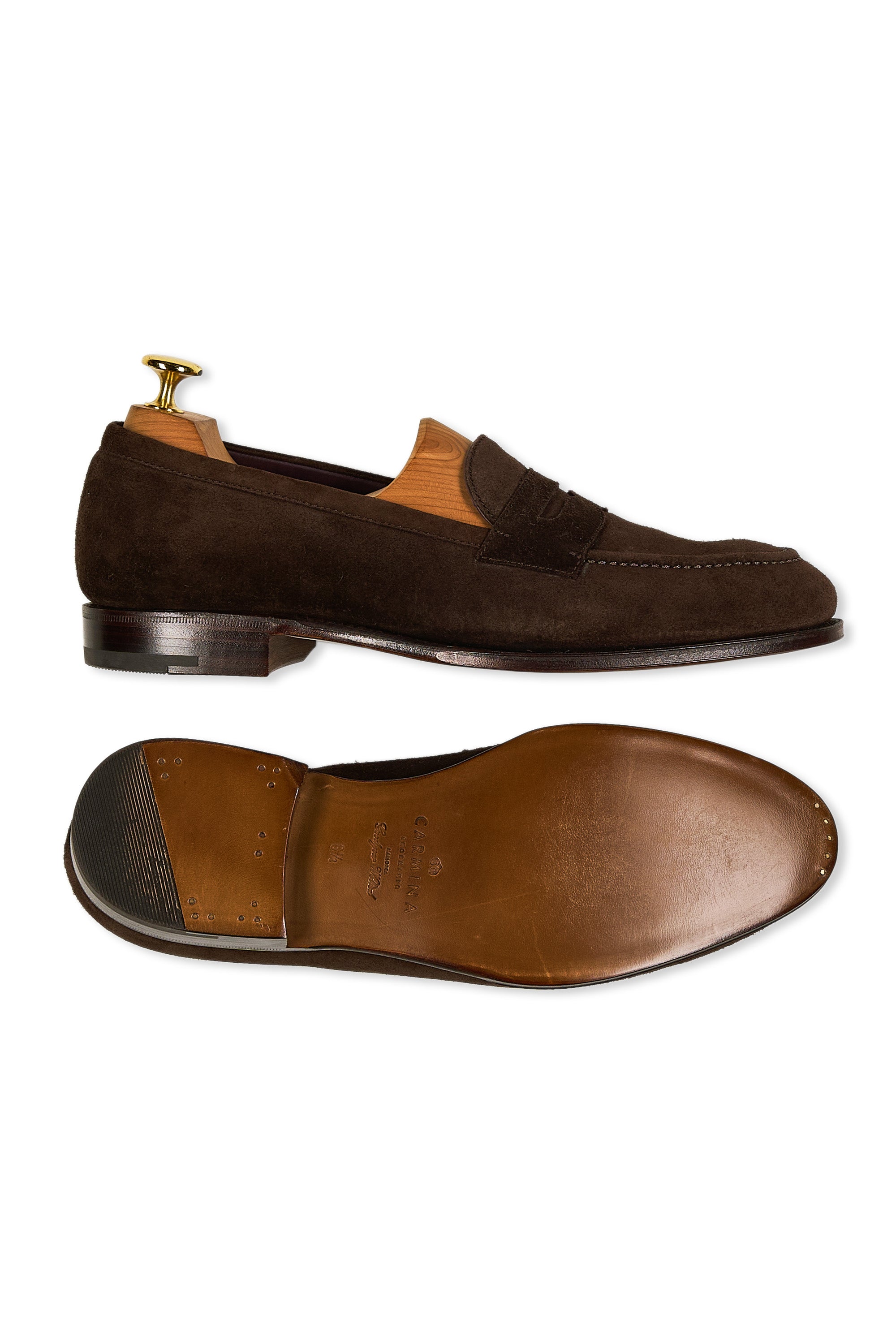 Carmina Uetam 80398 Brown Suede Penny Loafers