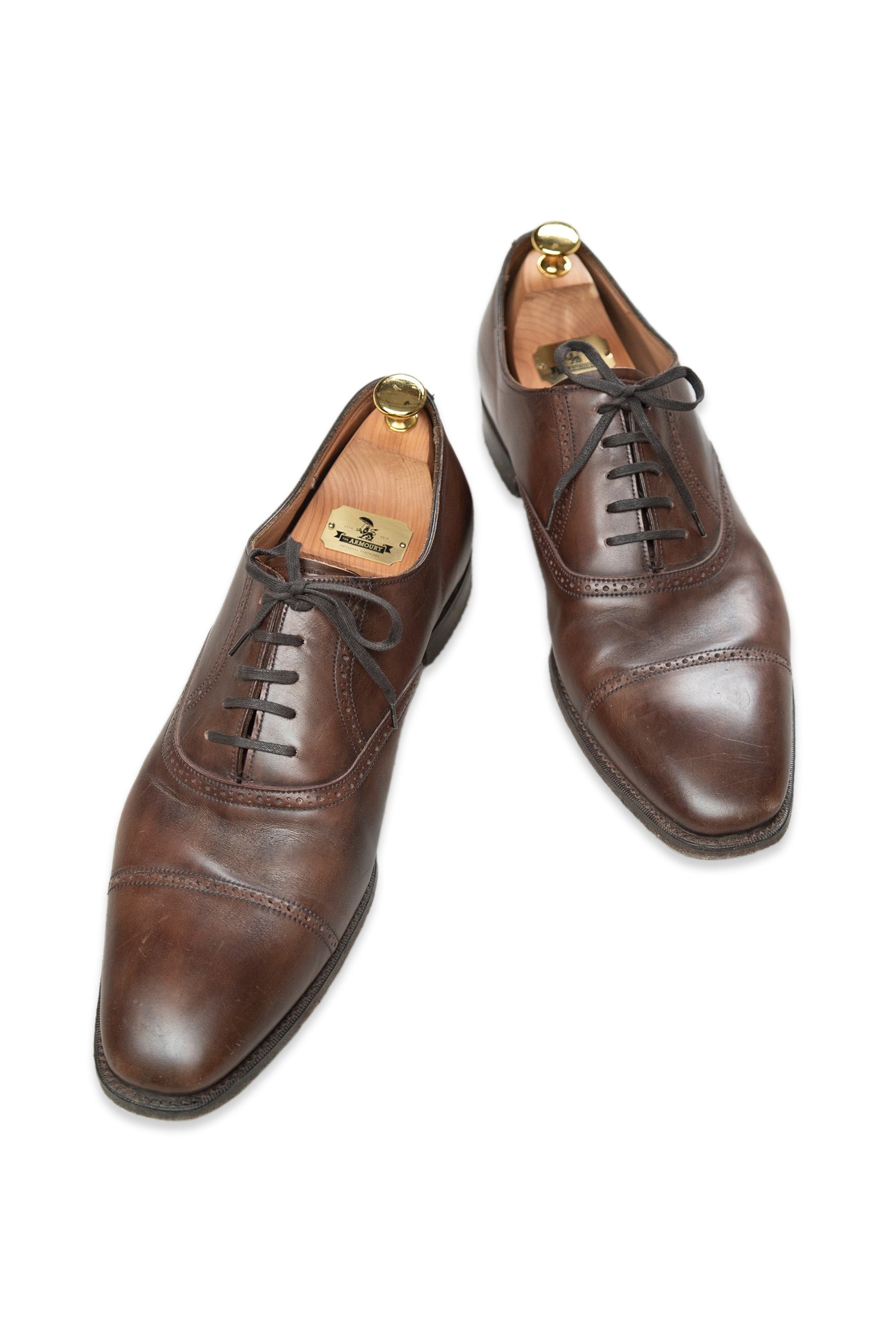 The Armoury Hajime Wyndham Espresso Calf Self-Brogue Oxfords Shoes