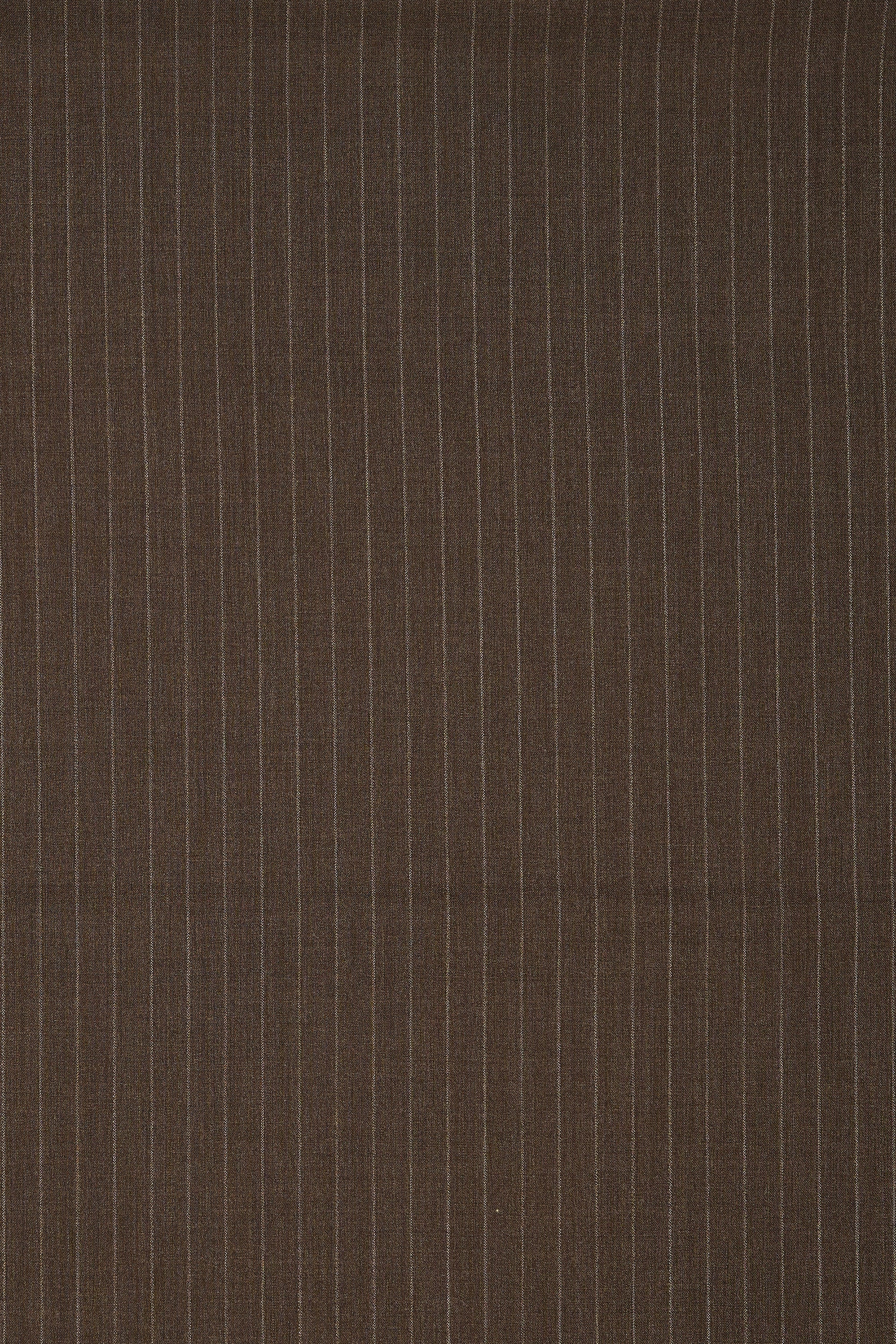 Drago Brown Wool High Twist Chalk Stripe Cloth - 3m