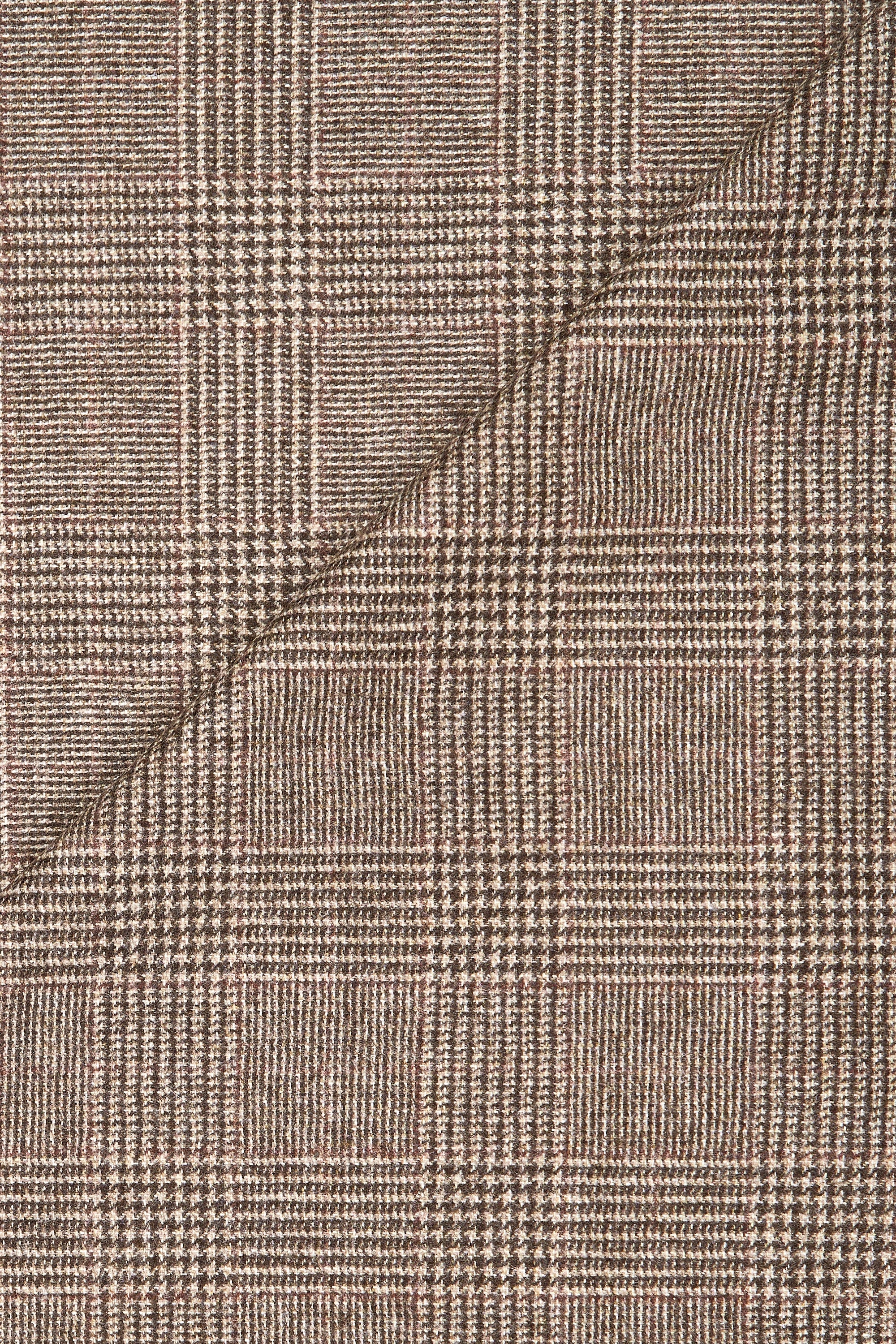 Vitale Barberis Canonico Brown/Black/Plum Check Virgin Wool Cloth - 1.8m