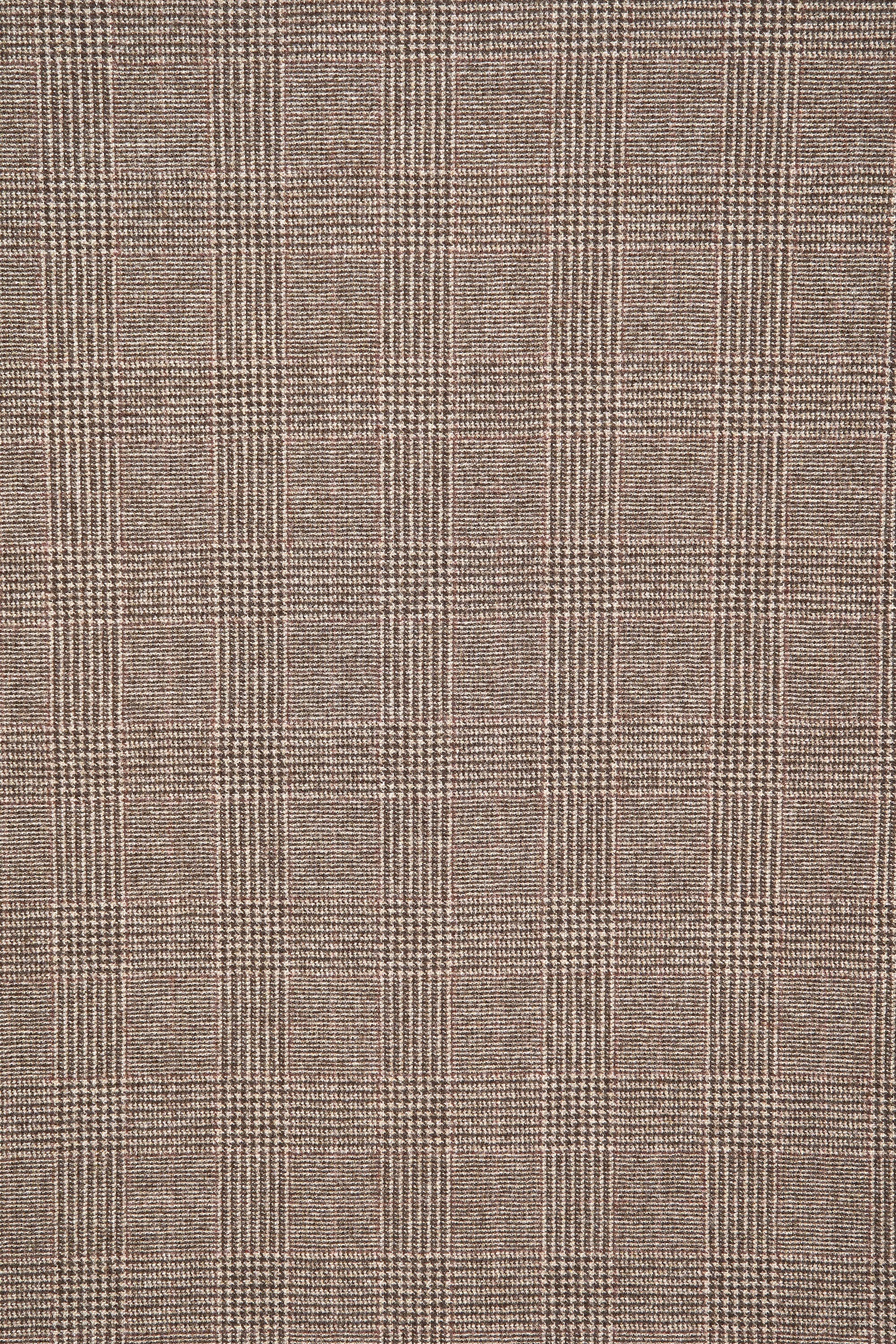 Vitale Barberis Canonico Brown/Black/Plum Check Virgin Wool Cloth - 1.8m