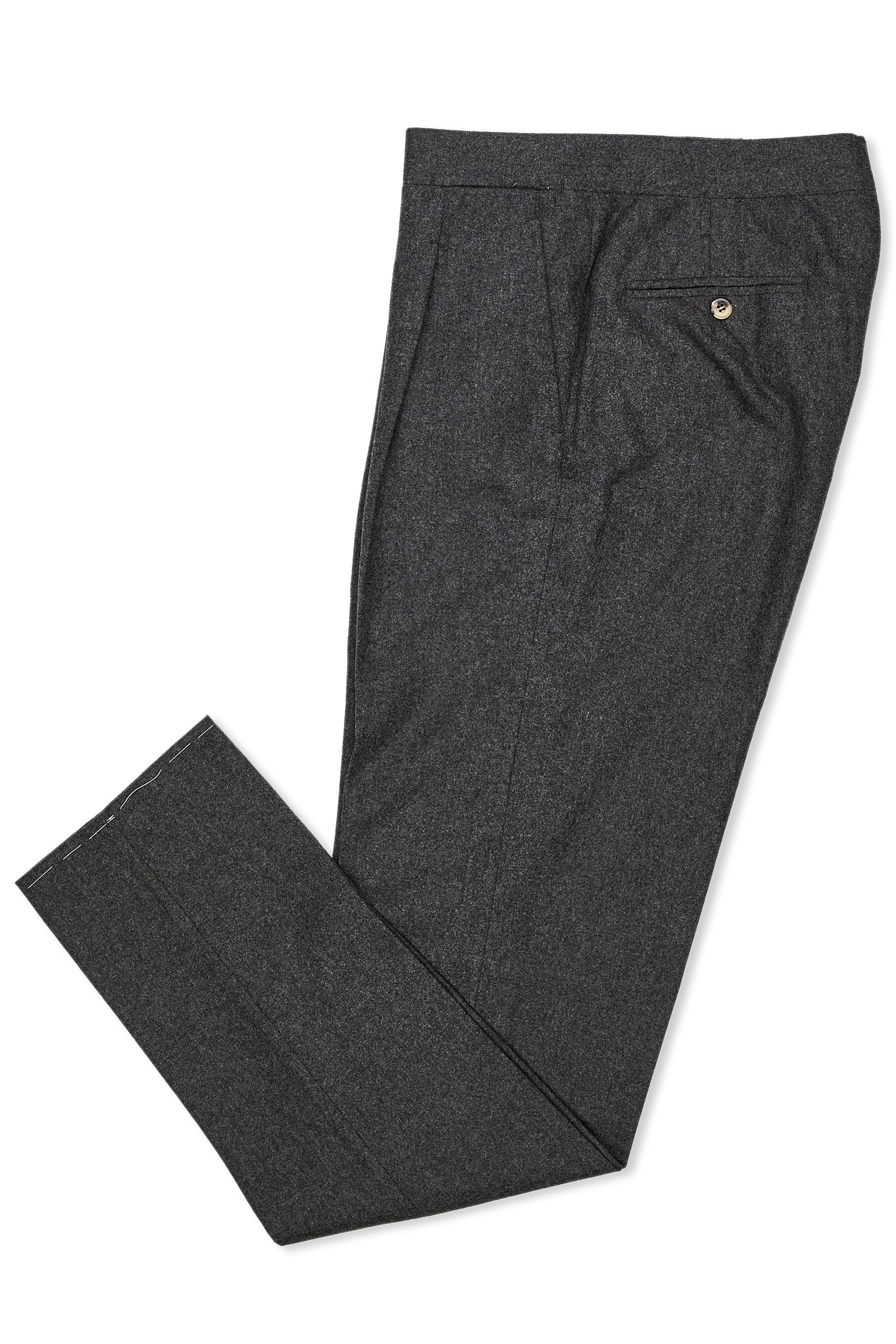 Ambrosi Grey Flannel Single Pleat Regular Fit Trousers