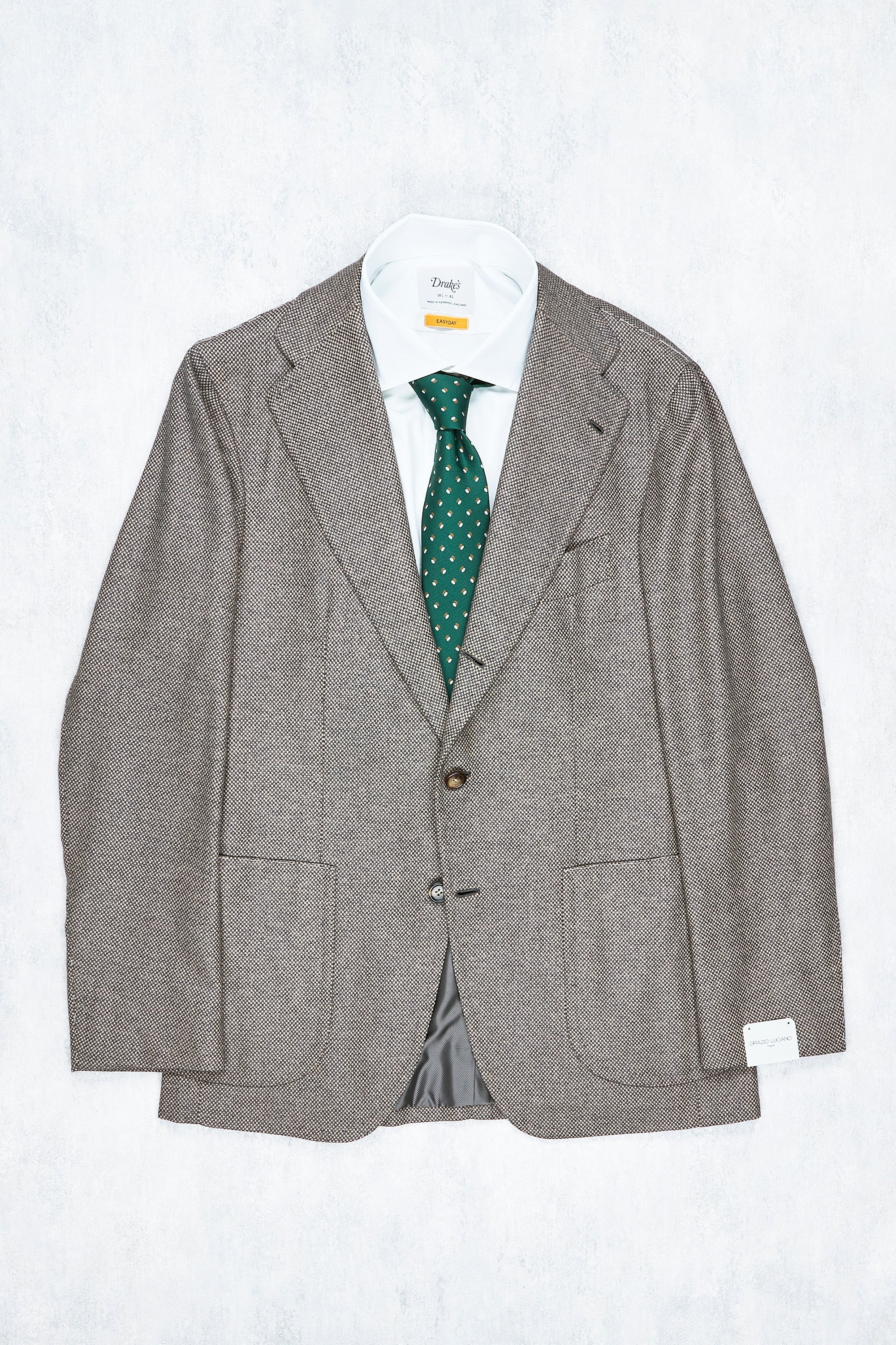 Orazio Luciano Grey/Beige Weave Wool Sport Coat