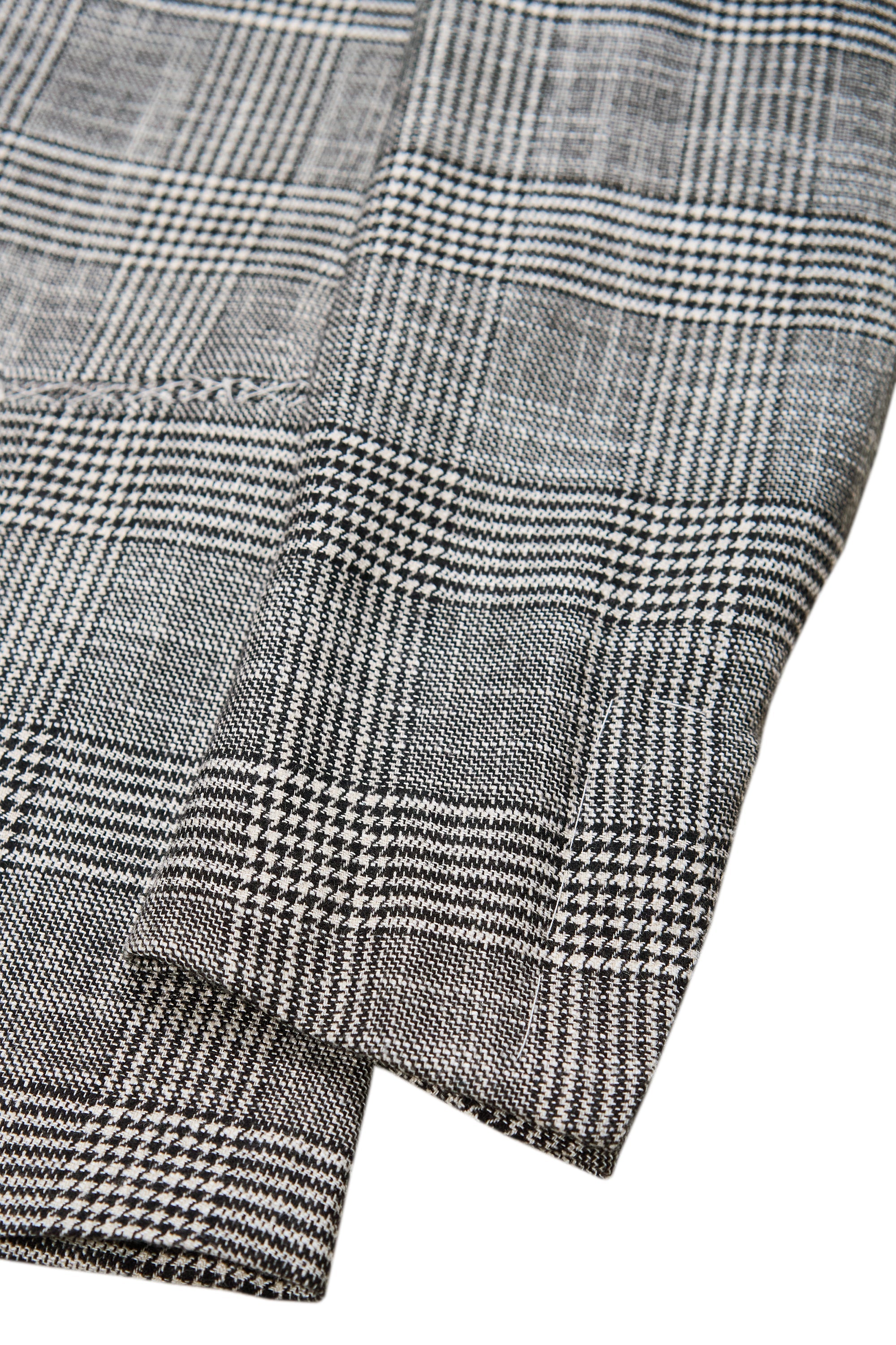 Liverano Grey Wool Silk Glen Check Sport Coat