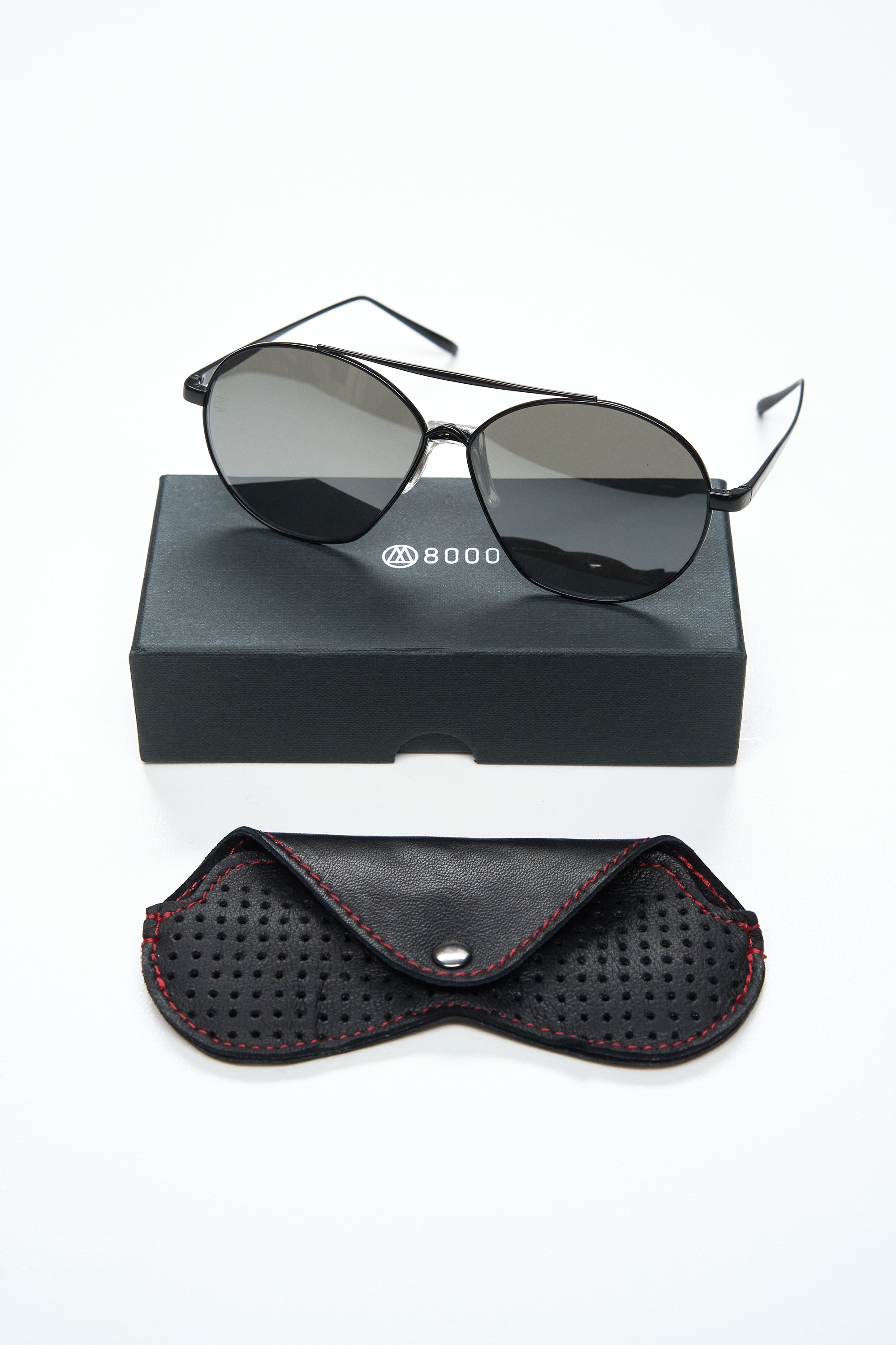 Ottomila 8M7 Silver Mirror Sunglasses - Black