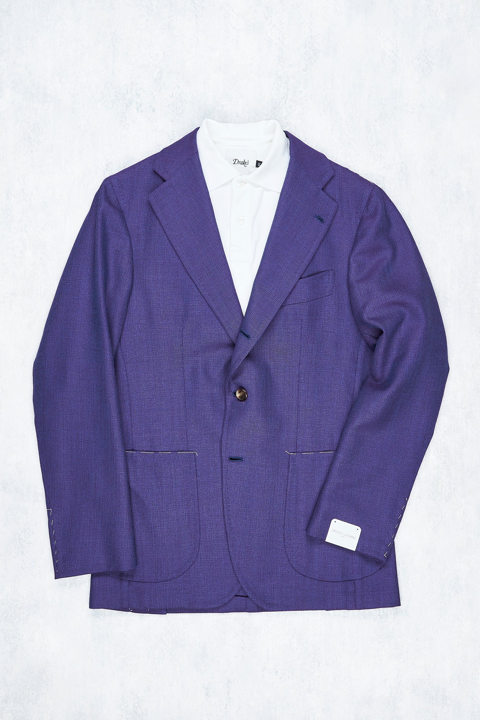 Orazio Luciano Royal Purple Virgin Wool Hopsack Sport Coat