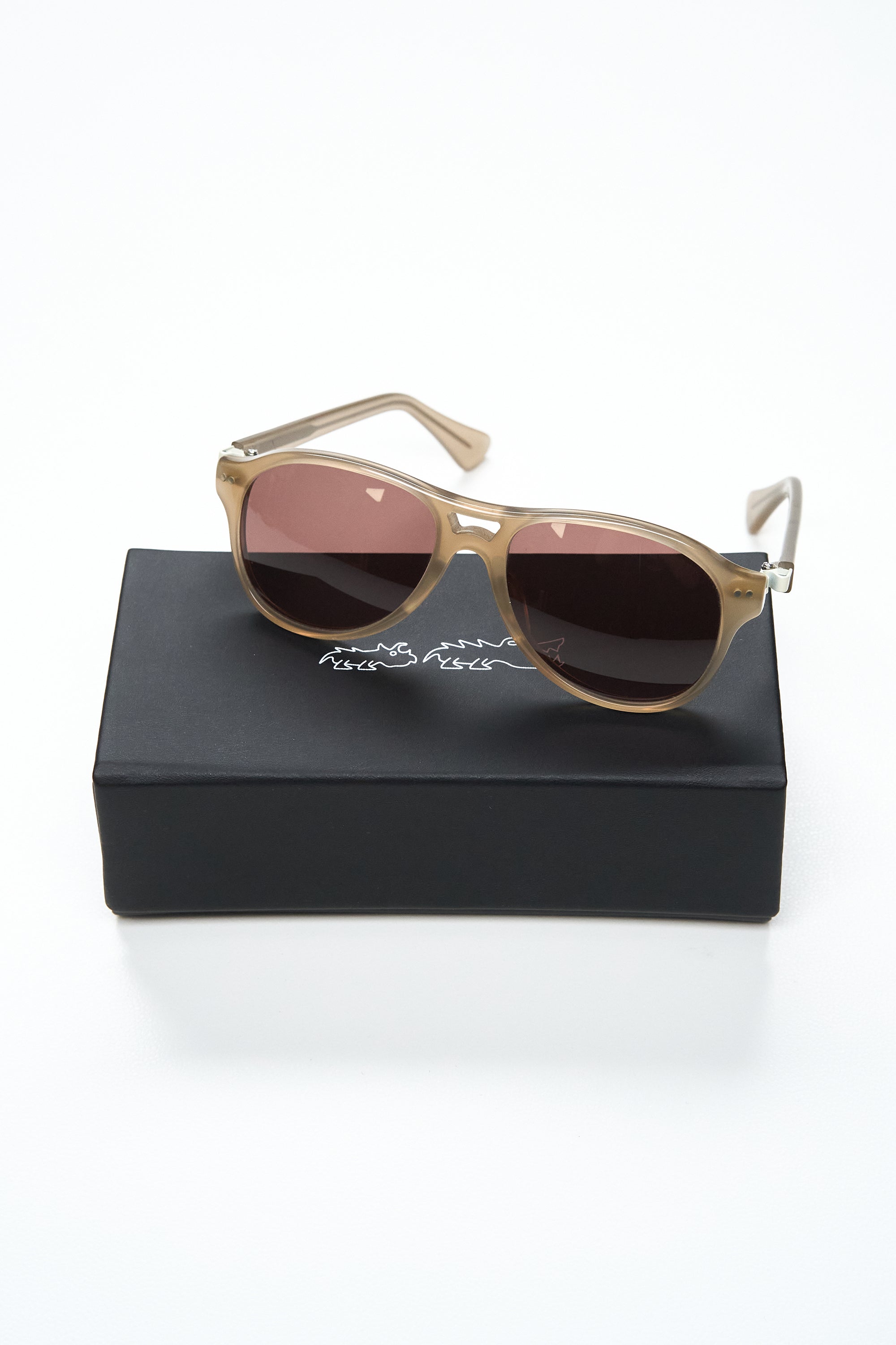 Nackymade Mavis Tie Sunglasses - Taupe/Cream