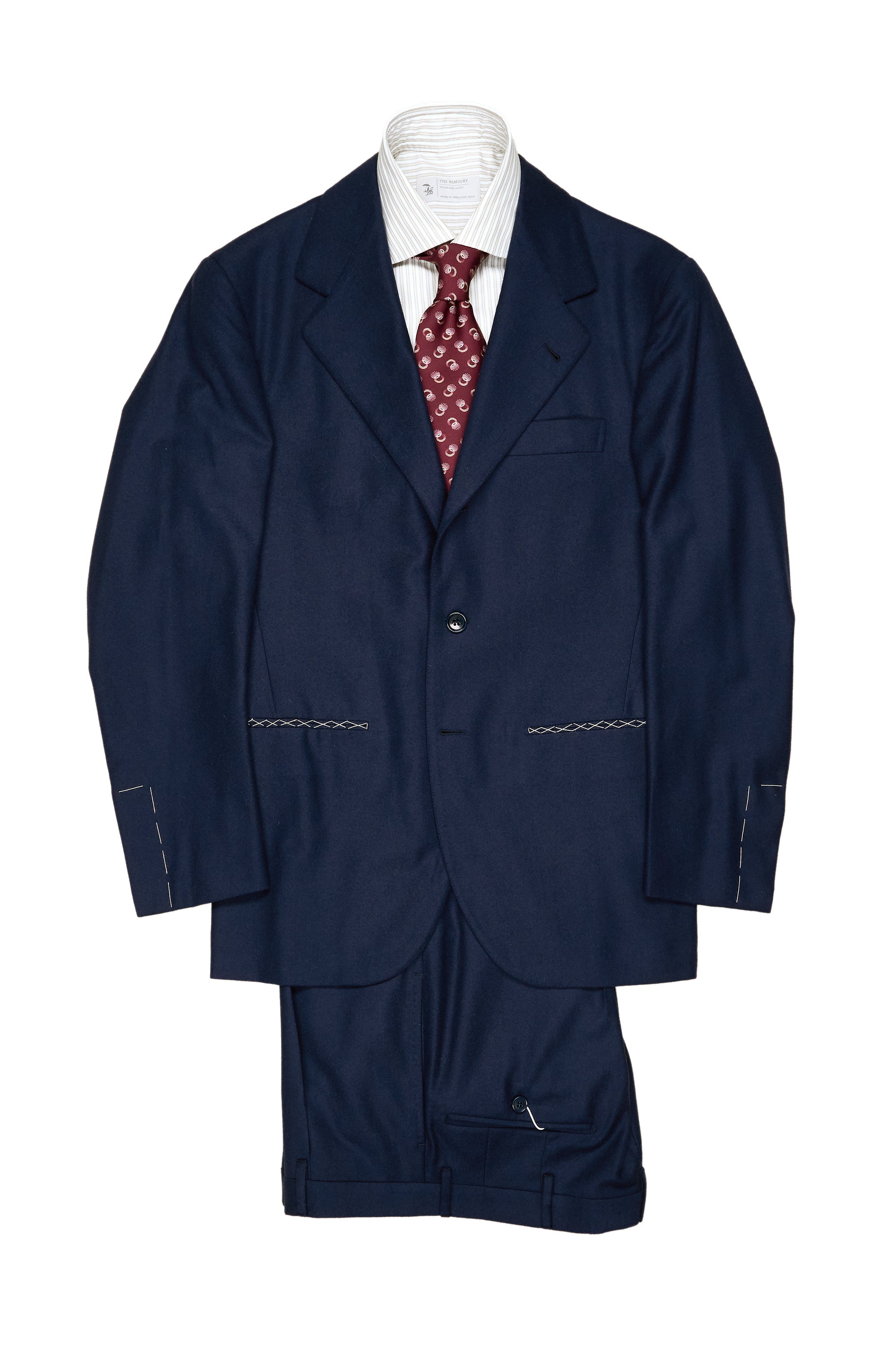 Liverano Navy Wool Cashmere Flannel Suit