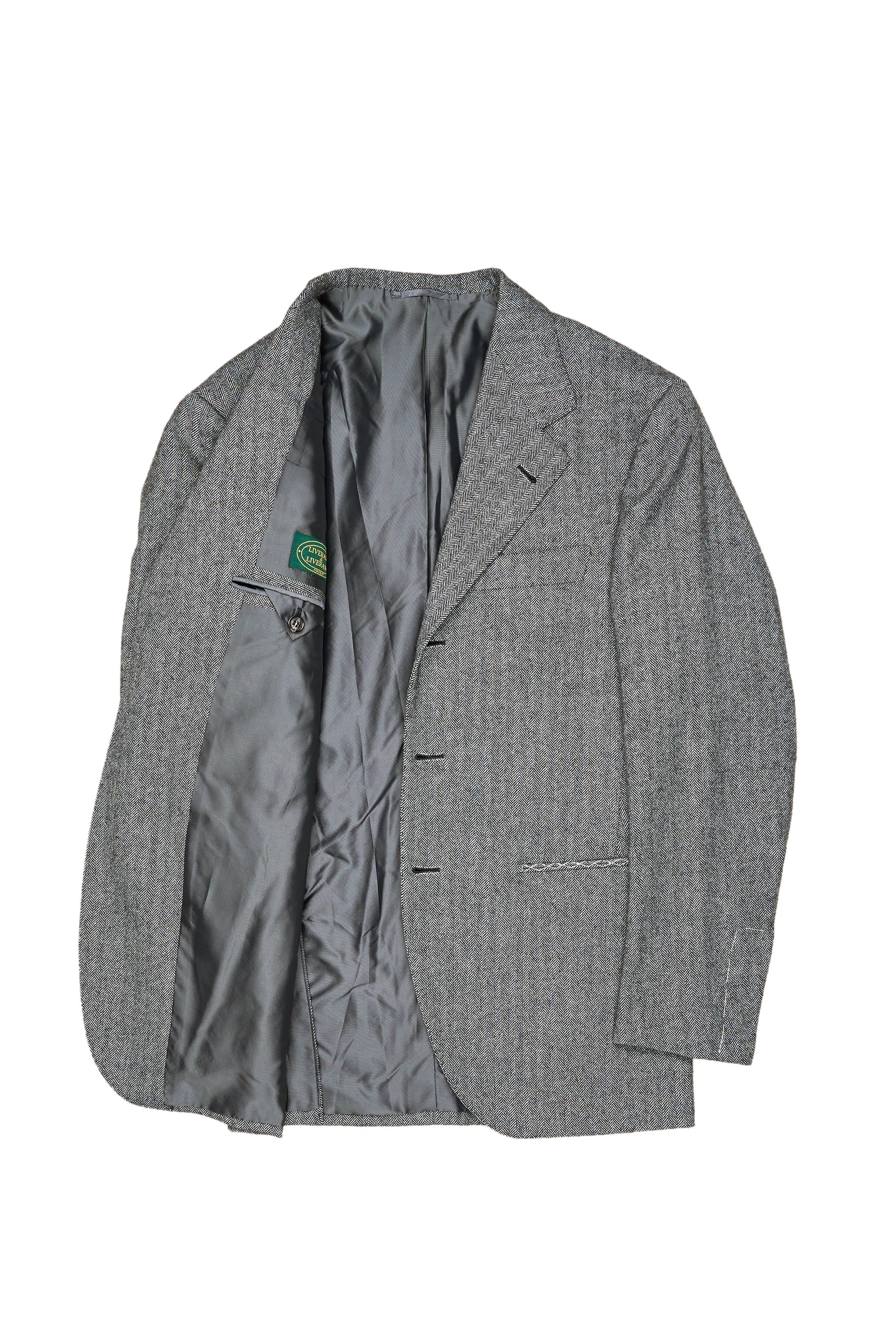 Liverano Grey Standeven Art 19067 Wool Cashmere Herringbone Sport Coat