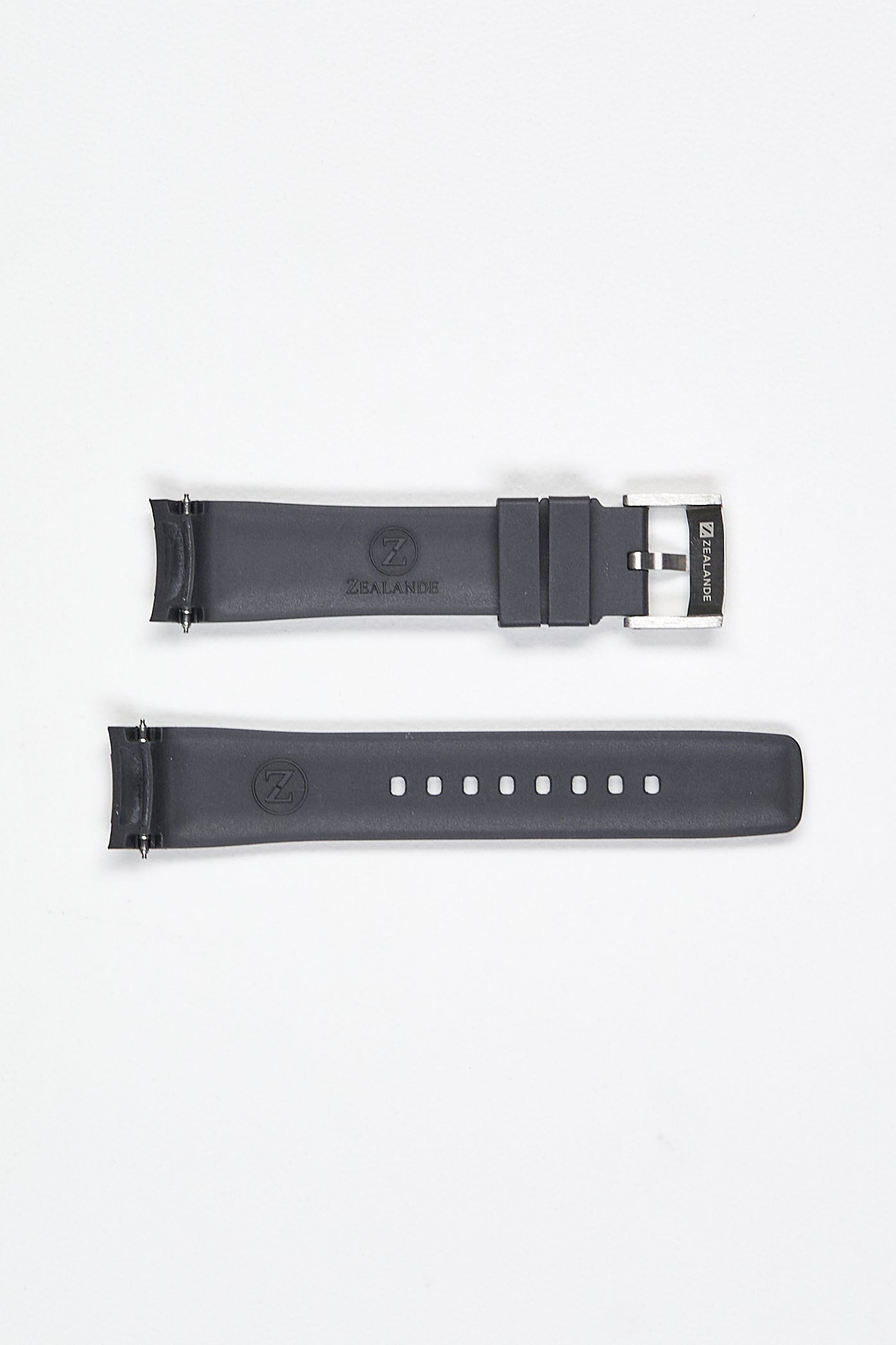 Zealande Rubber Watch Strap with Brushed Tang Buckle