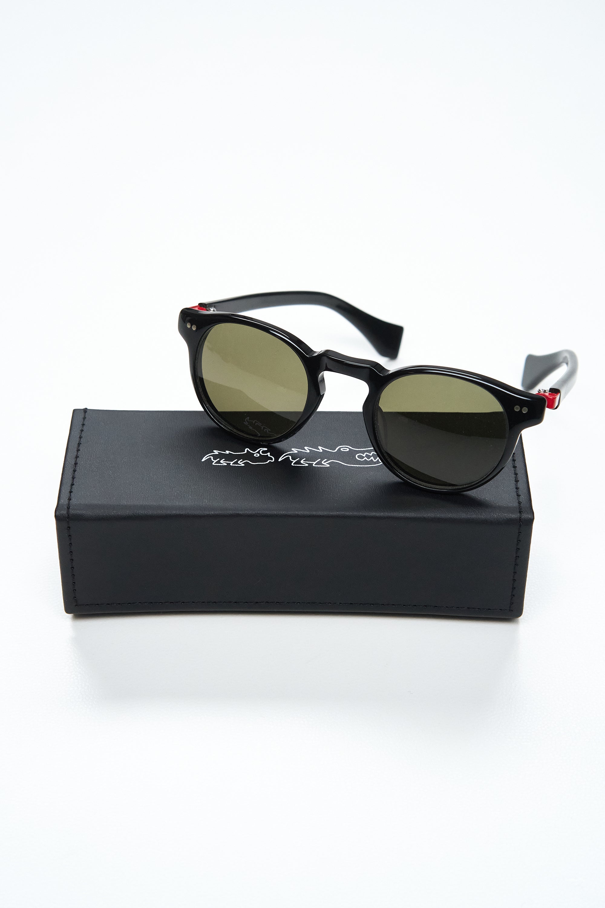 Nackymade Mark Tie Sunglasses - Black/Red