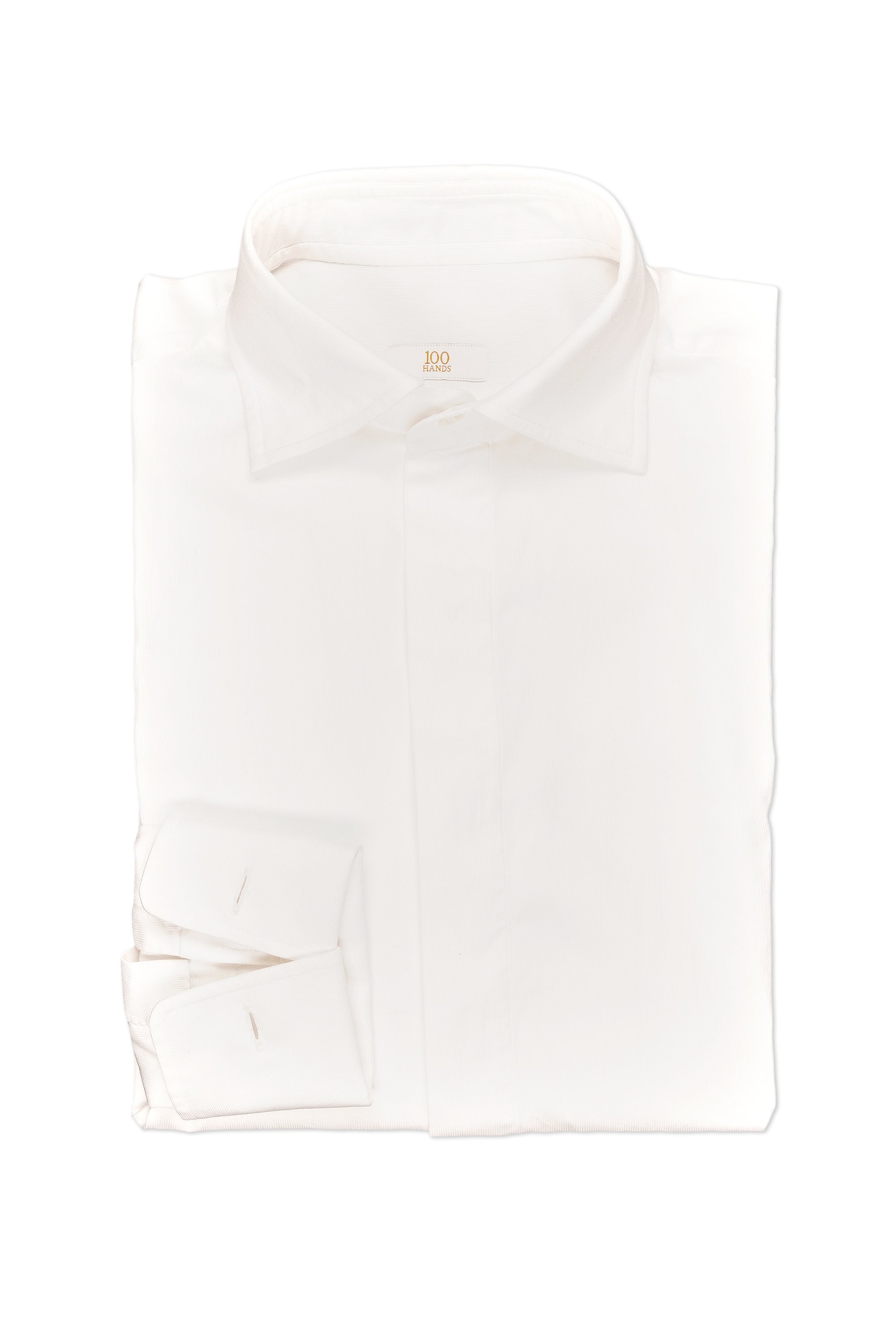 The Armoury by 100 Hands White Cotton French Cuff Shirt *sample*