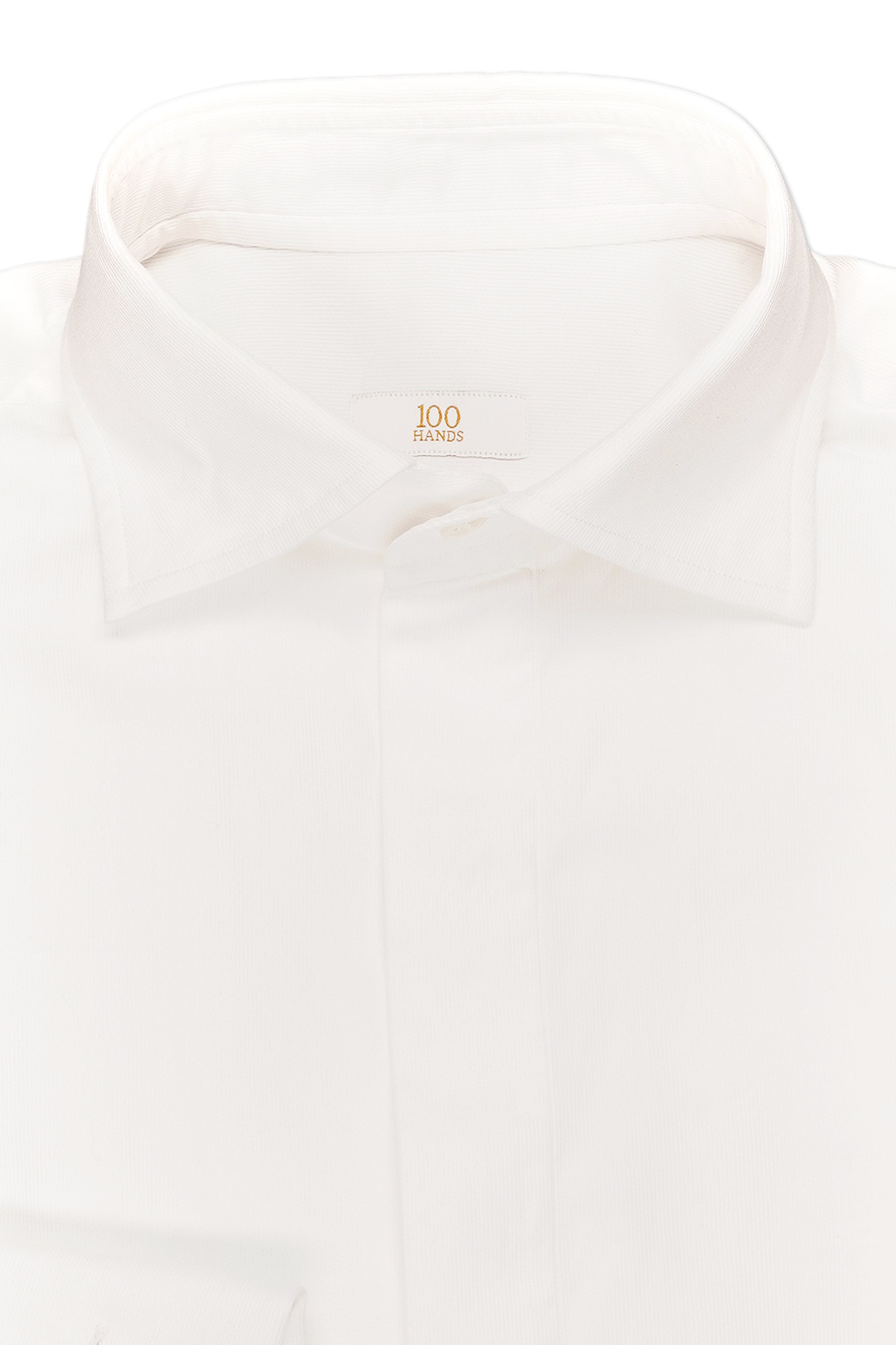 The Armoury by 100 Hands White Cotton French Cuff Shirt *sample*