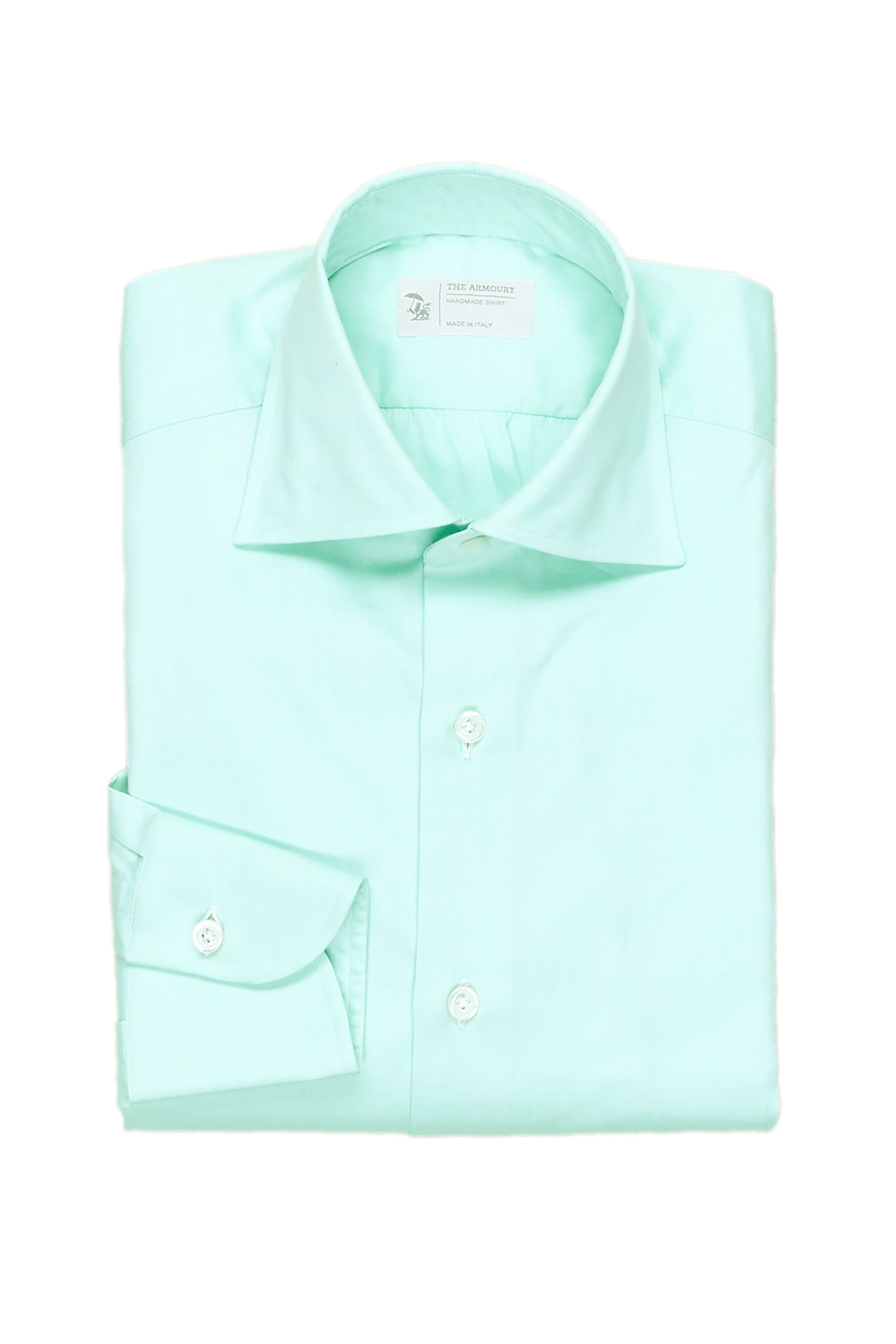 The Armoury Mint Green Cotton Oxford Spread Collar Shirt