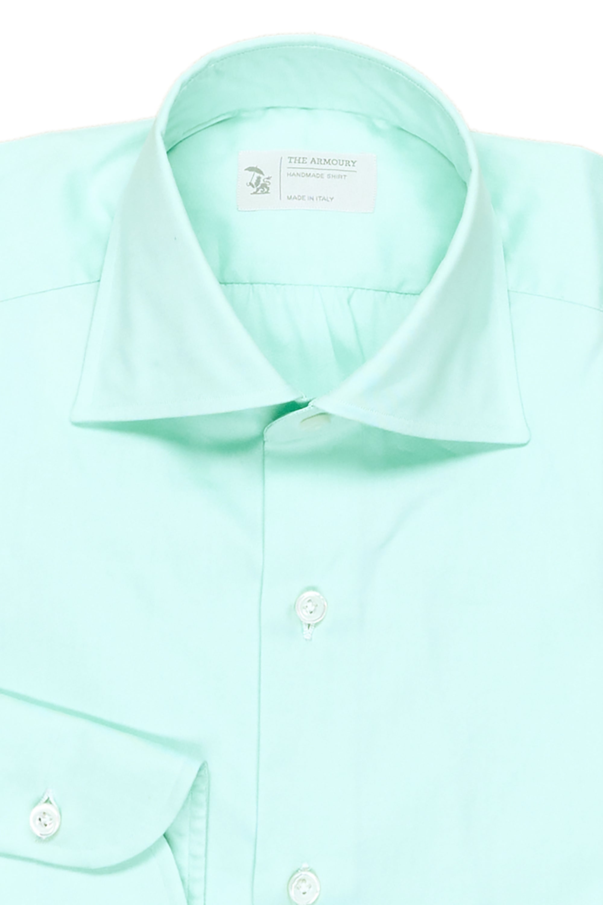 The Armoury Mint Green Cotton Oxford Spread Collar Shirt