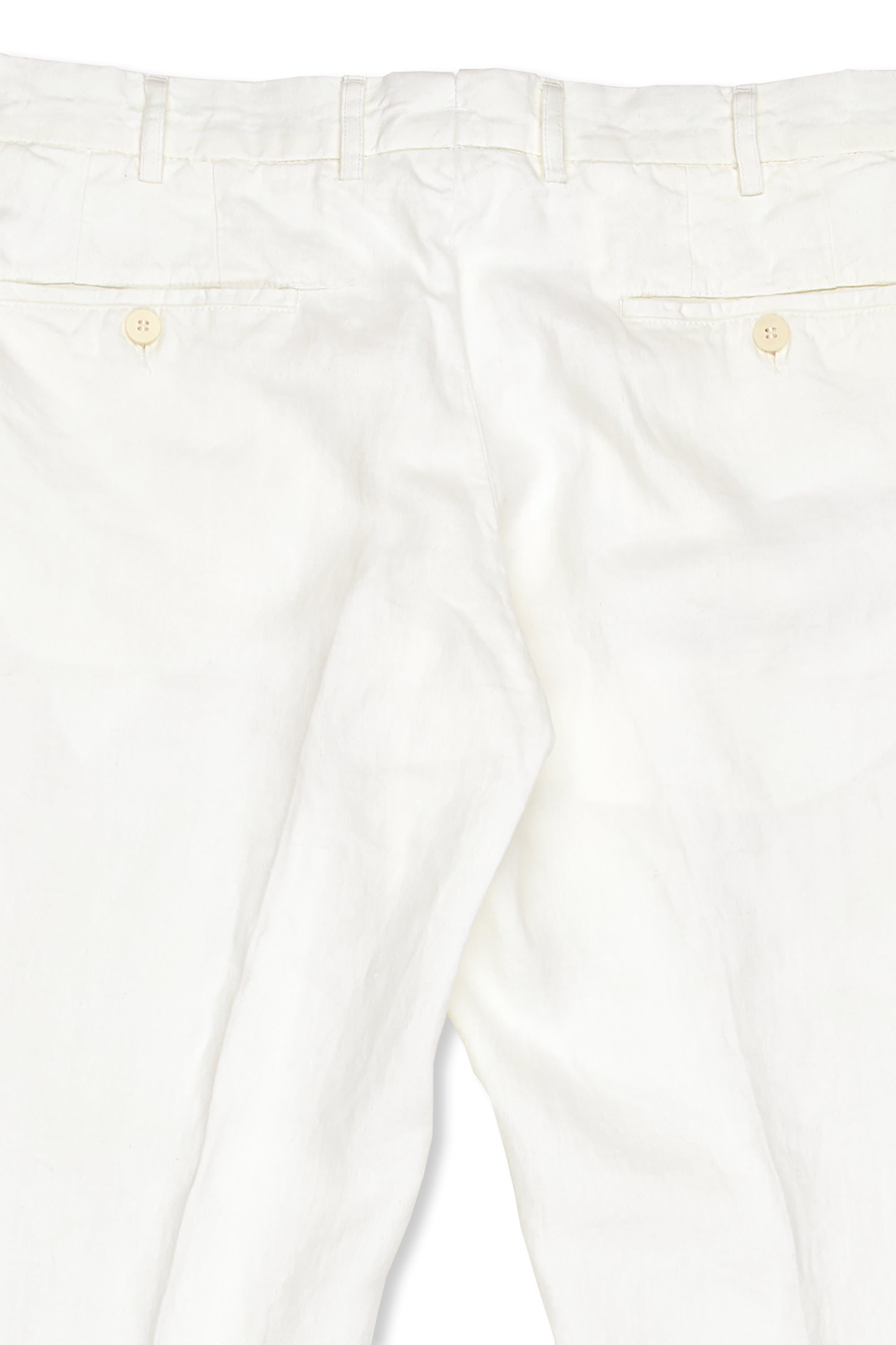 Rota White Linen Flat Front Trousers *sample*