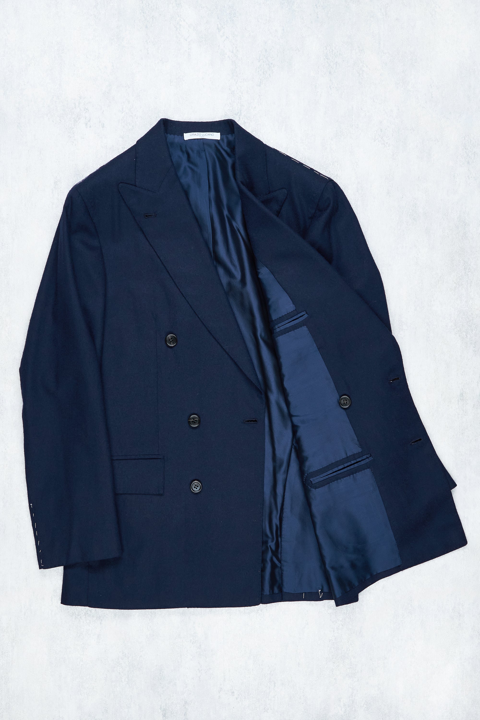 Orazio Luciano Navy Twill Wool DB Sport Coat