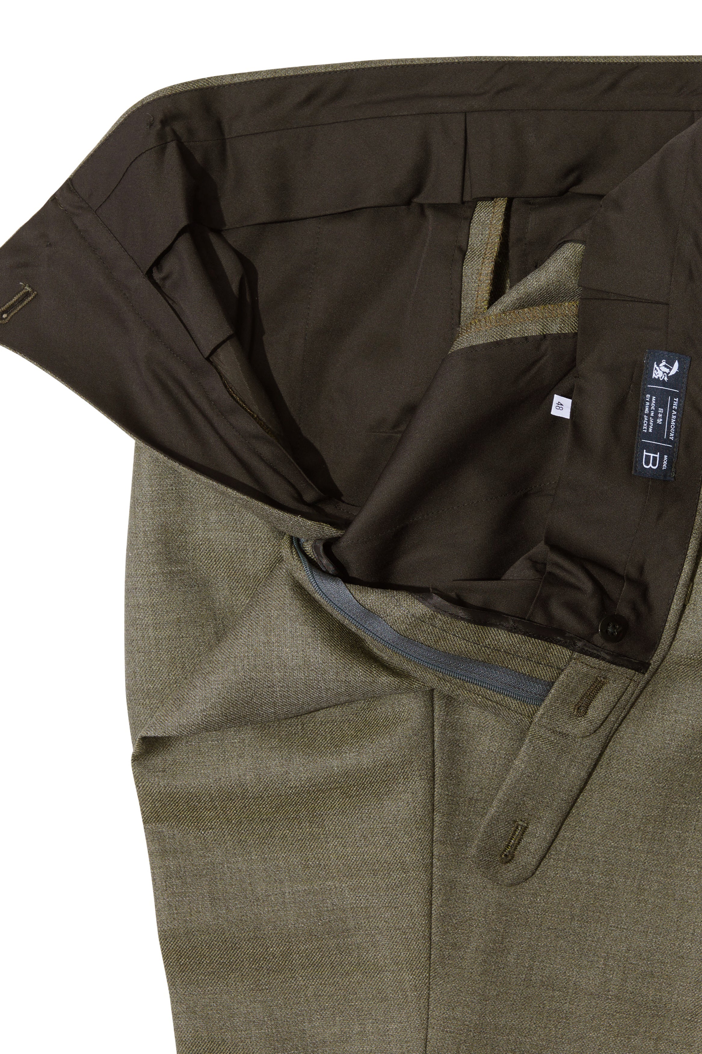The Armoury Model B Mure Green Wool Trousers
