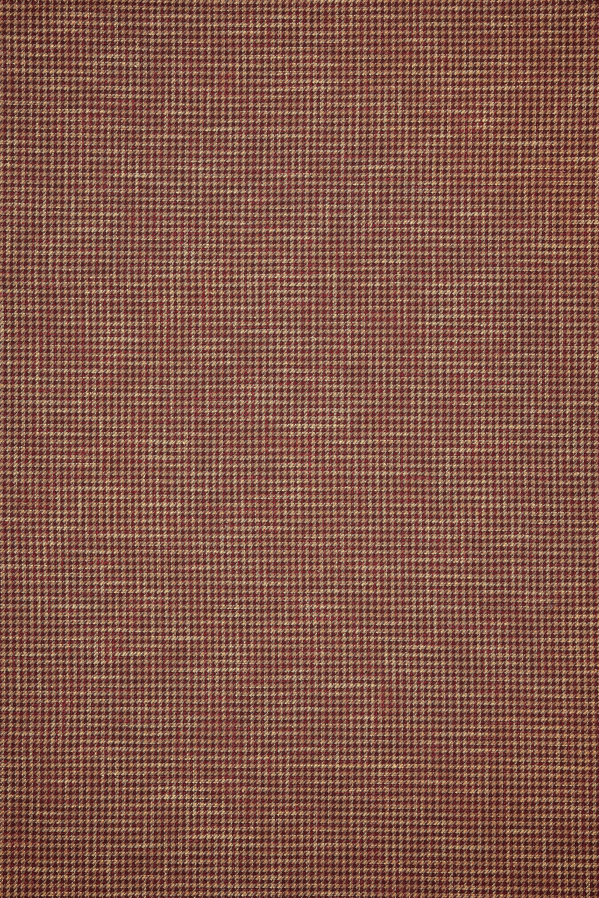 Carlo Barbera Burgundy/Brown Wool/Silk/Cotton Houndstooth Cloth - 2.5m
