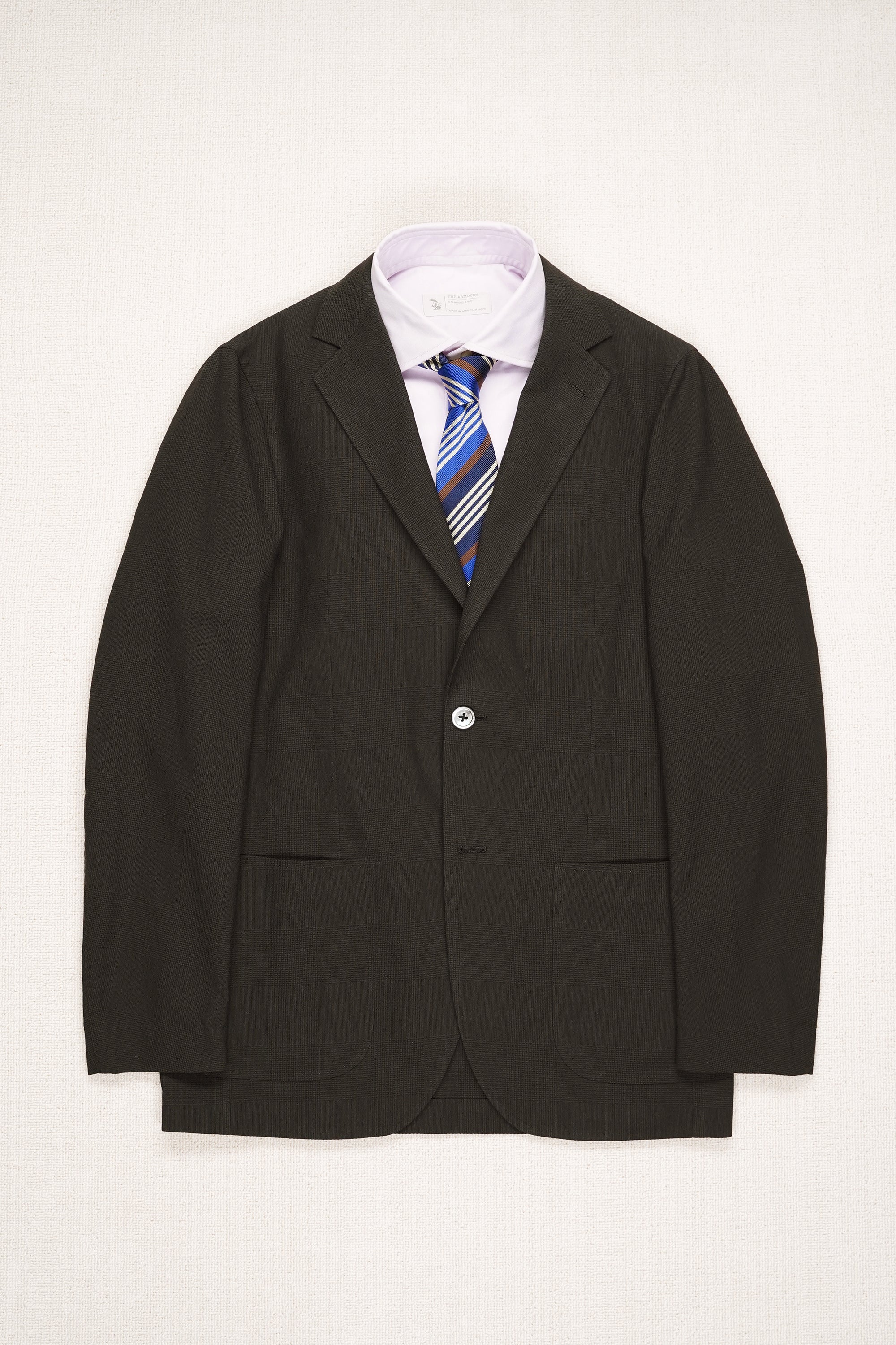 Ring Jacket Model 298 Dark Brown Prince of Wales Check Cotton/Wool Sport Coat